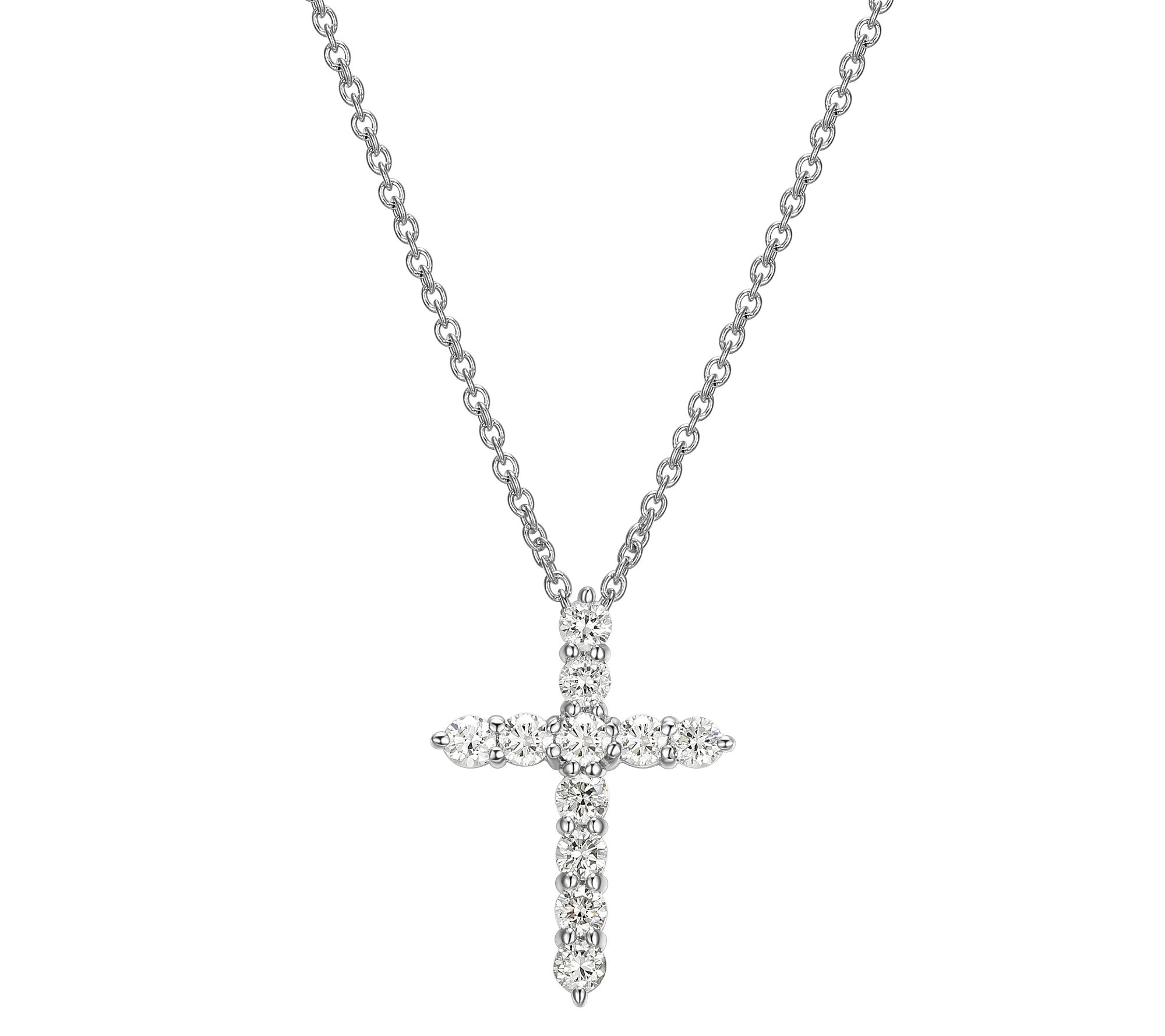 LuxLab Diamonds Lab Grown Cross Pendant WithChain - QVC.com