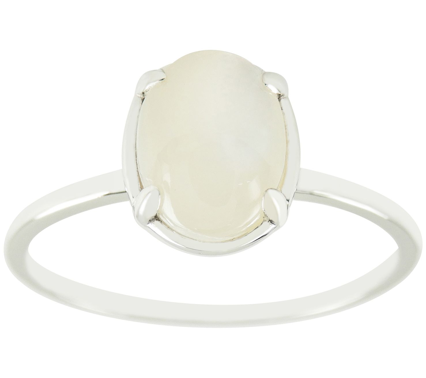 Affinity Gems Oval Mother of Pearl Solitaire Ring, Sterling