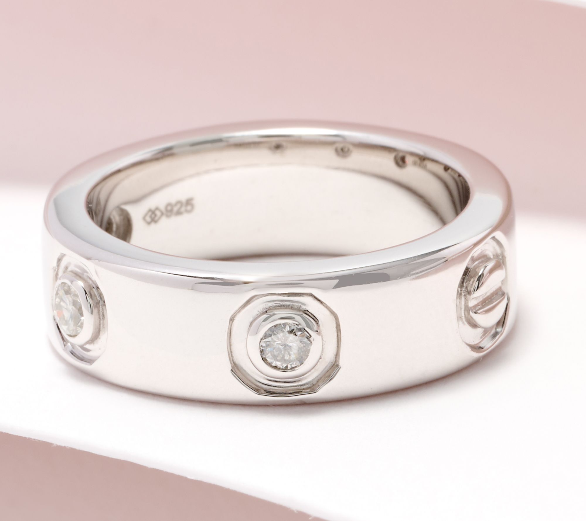 Accents by Affinity Diamonds Cigar Band Ring, 0.15cttw, SS