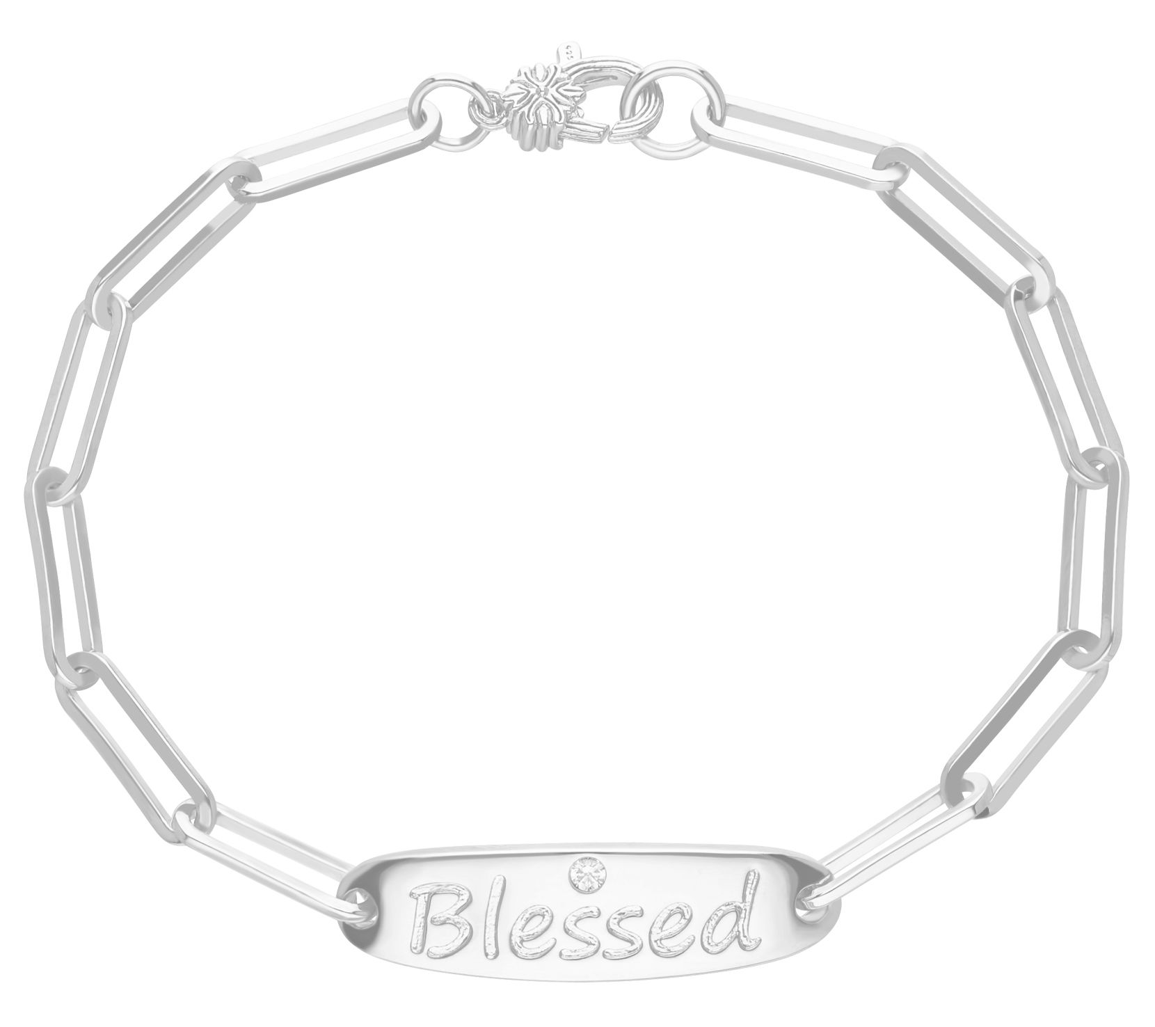 Ariva Sterling Silver Diamonique Affirmation Bracelet