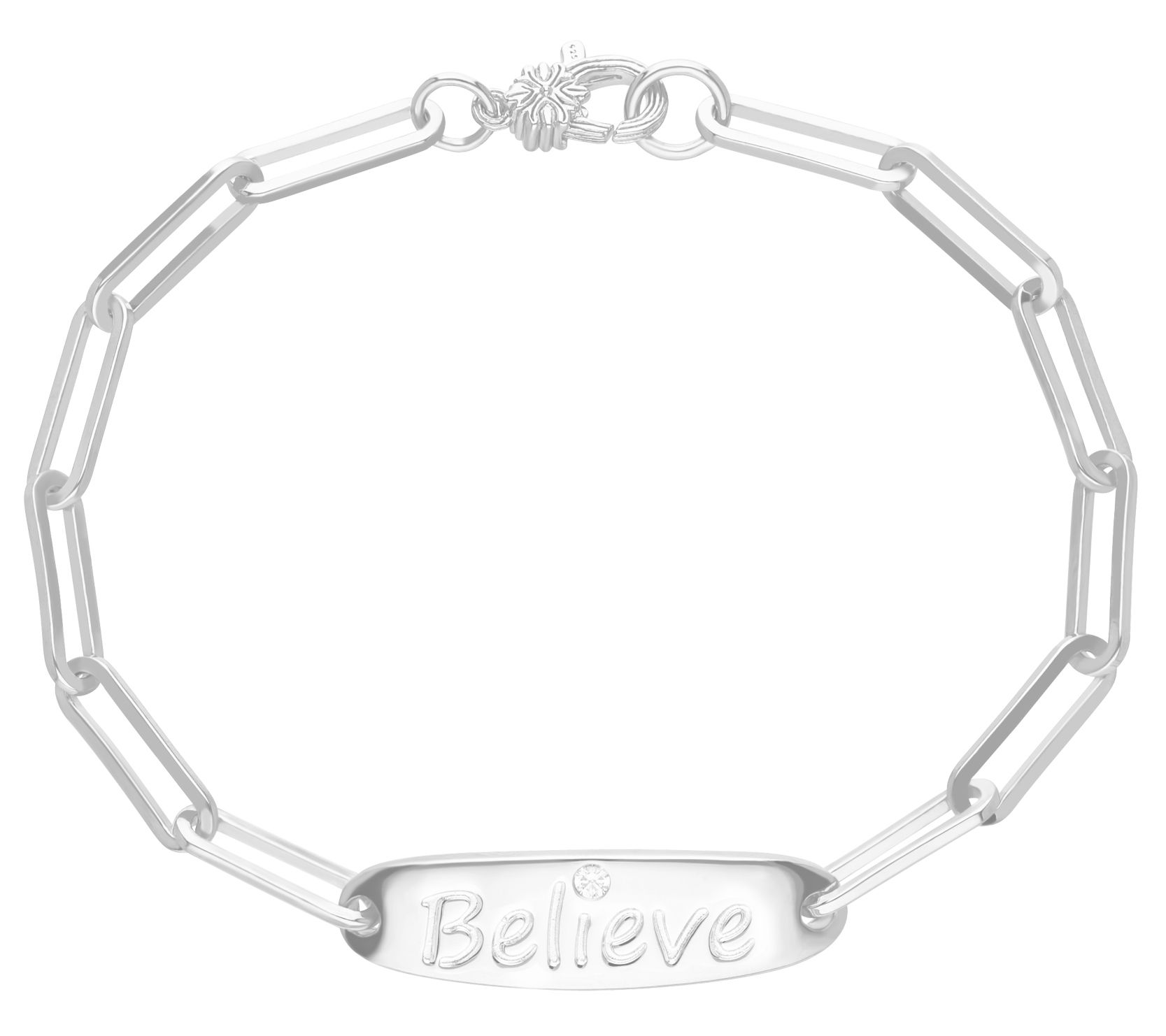 Ariva Sterling Silver Diamonique Affirmation Bracelet