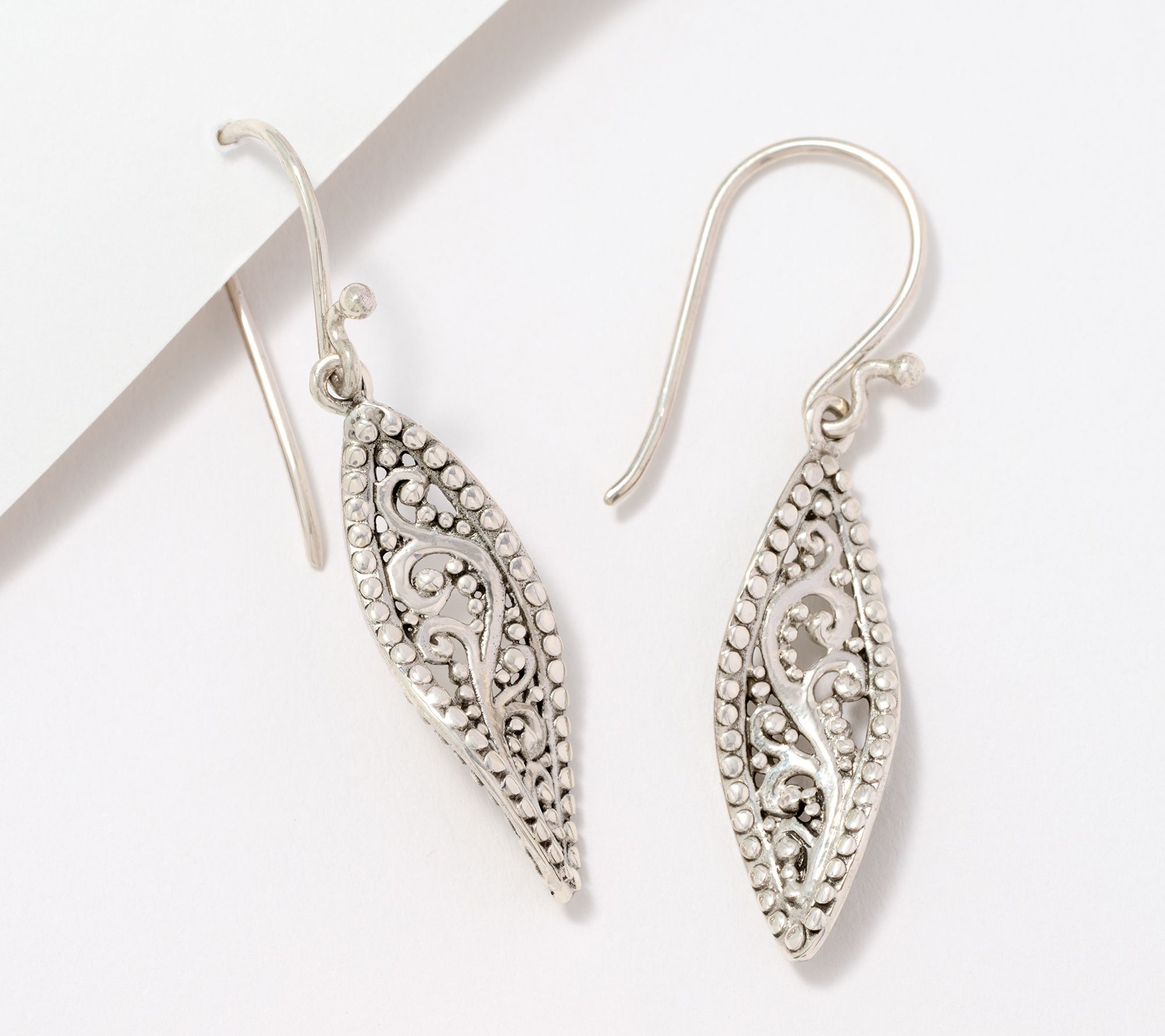  Artisan Crafted by Robert Manse Paisley Twist Scrollwork Earrings, Sterl