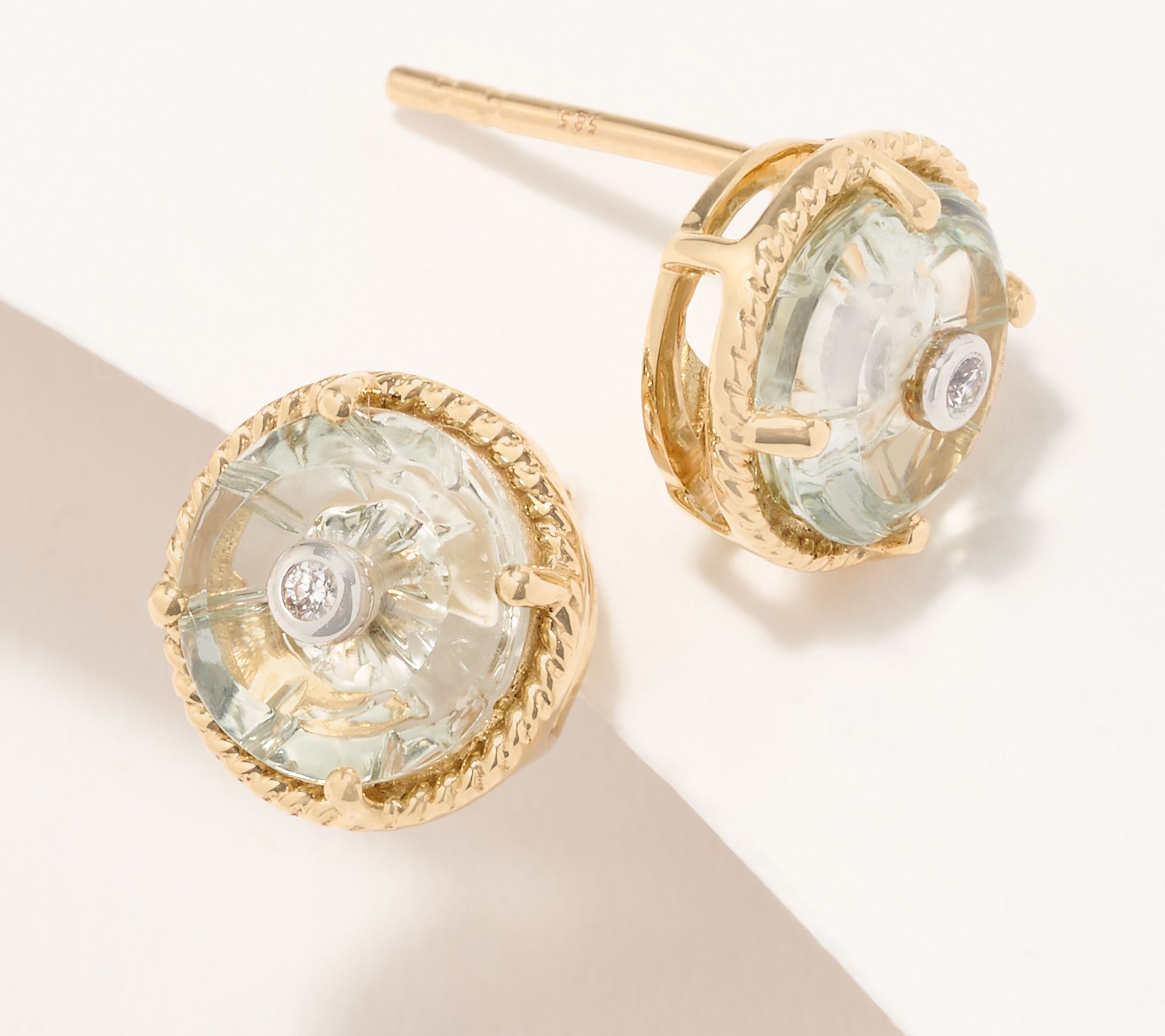 Glenn Lehrer Eye of Consciousness Accent Earrings 14K Gold