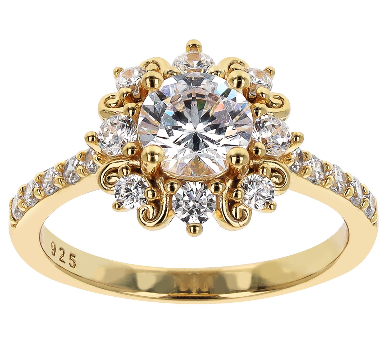 Diamonique Italia 1.70 cttw Center Design Ring,Sterling