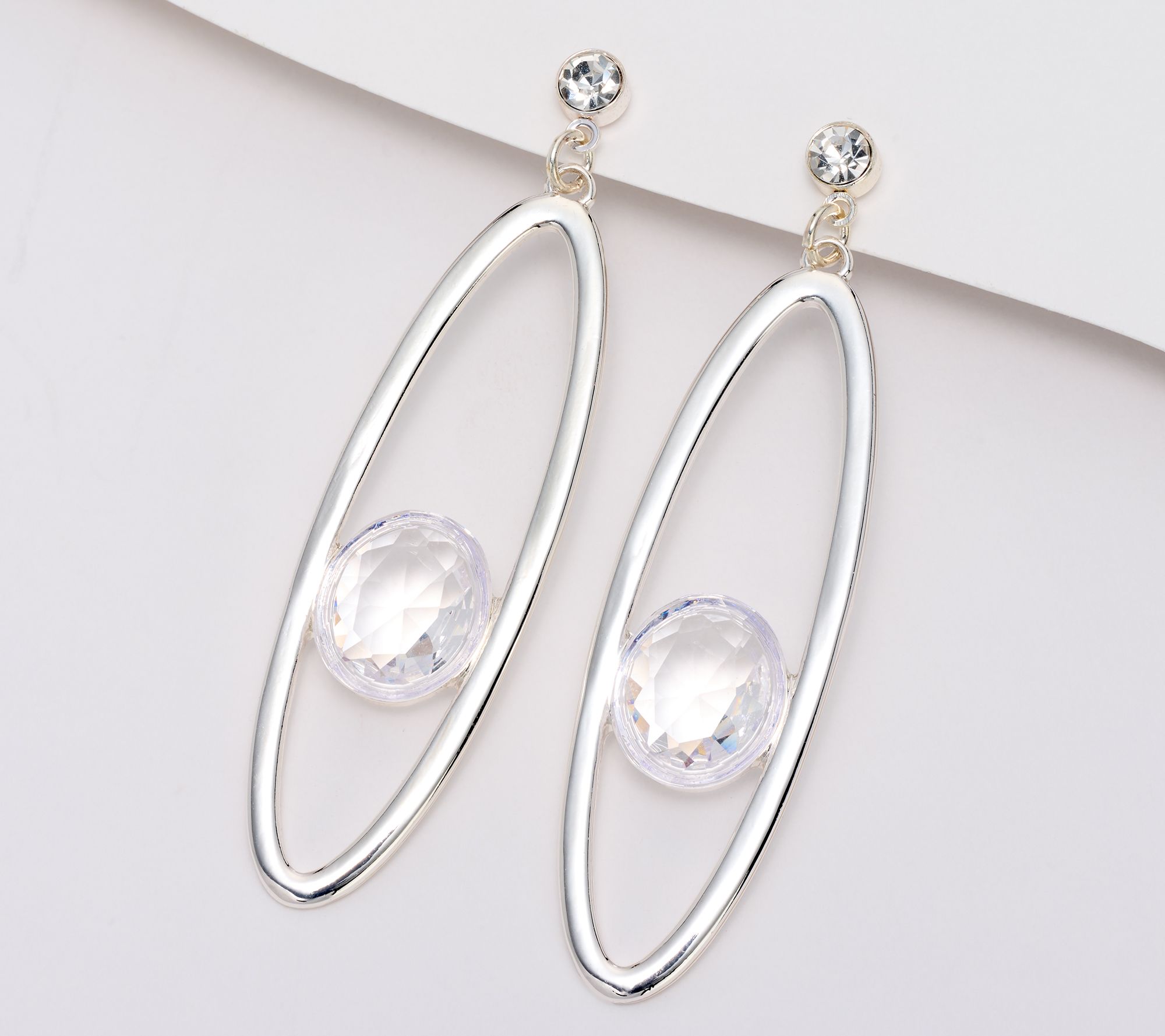 Joan Rivers Oval Hoop with Floating Stone