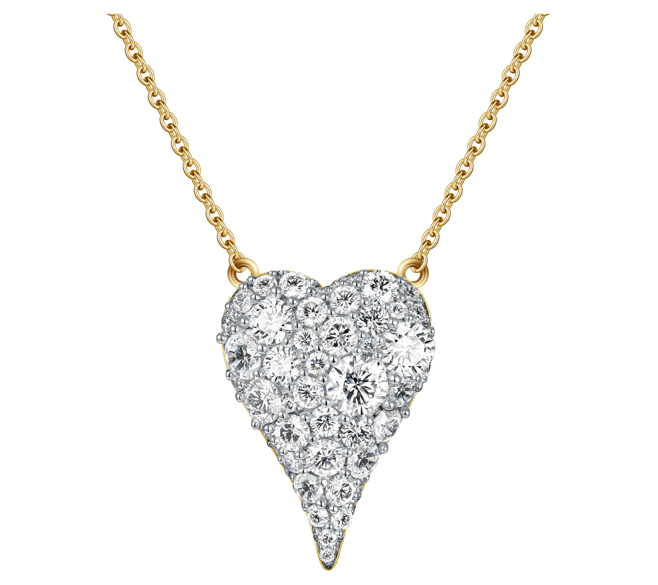 Diamonique x Jennifer Miller Pave Two-Tone Necklace, Sterling