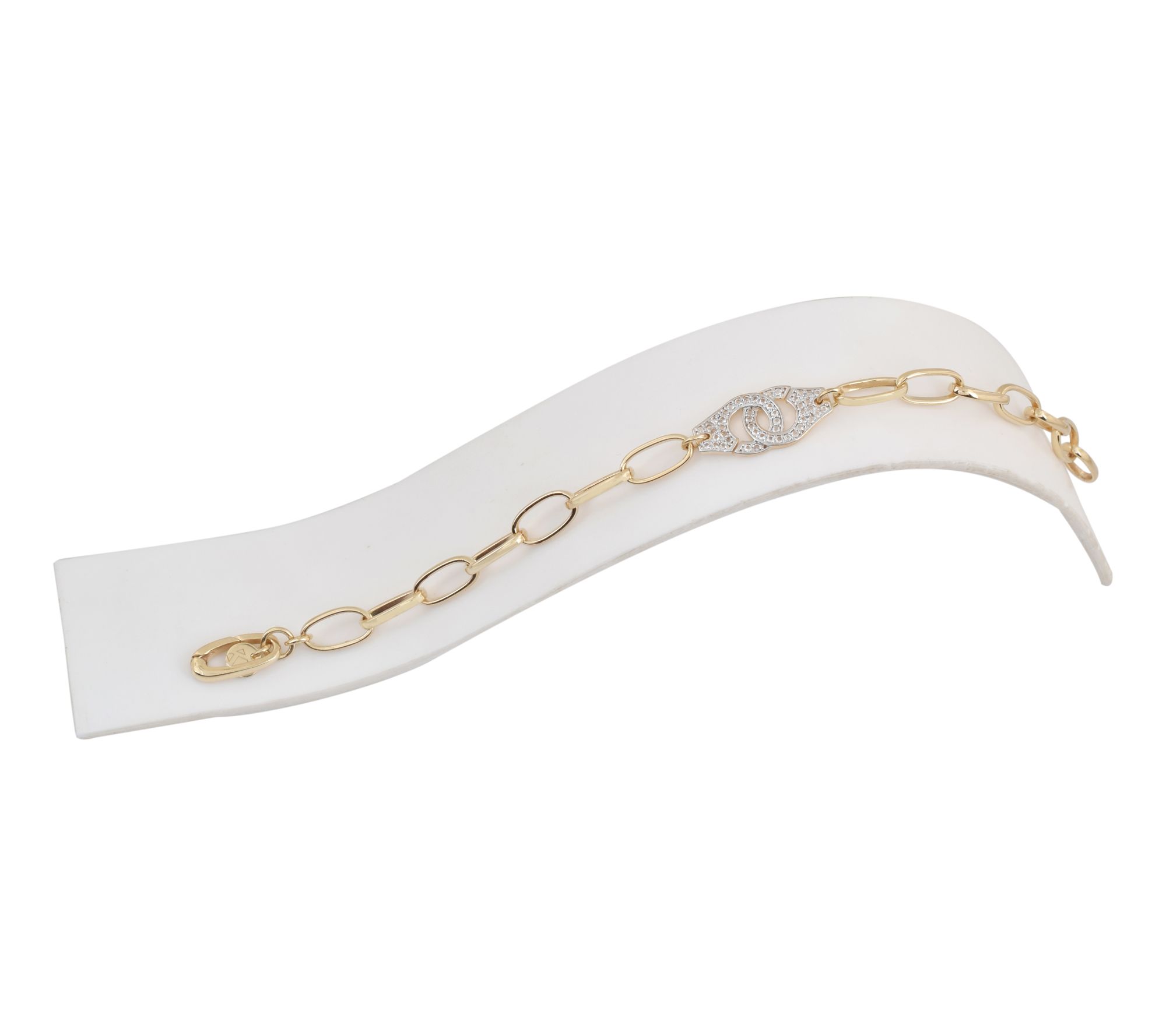 Affinity Gems White Topaz Bracelet, 14K Gold Plated
