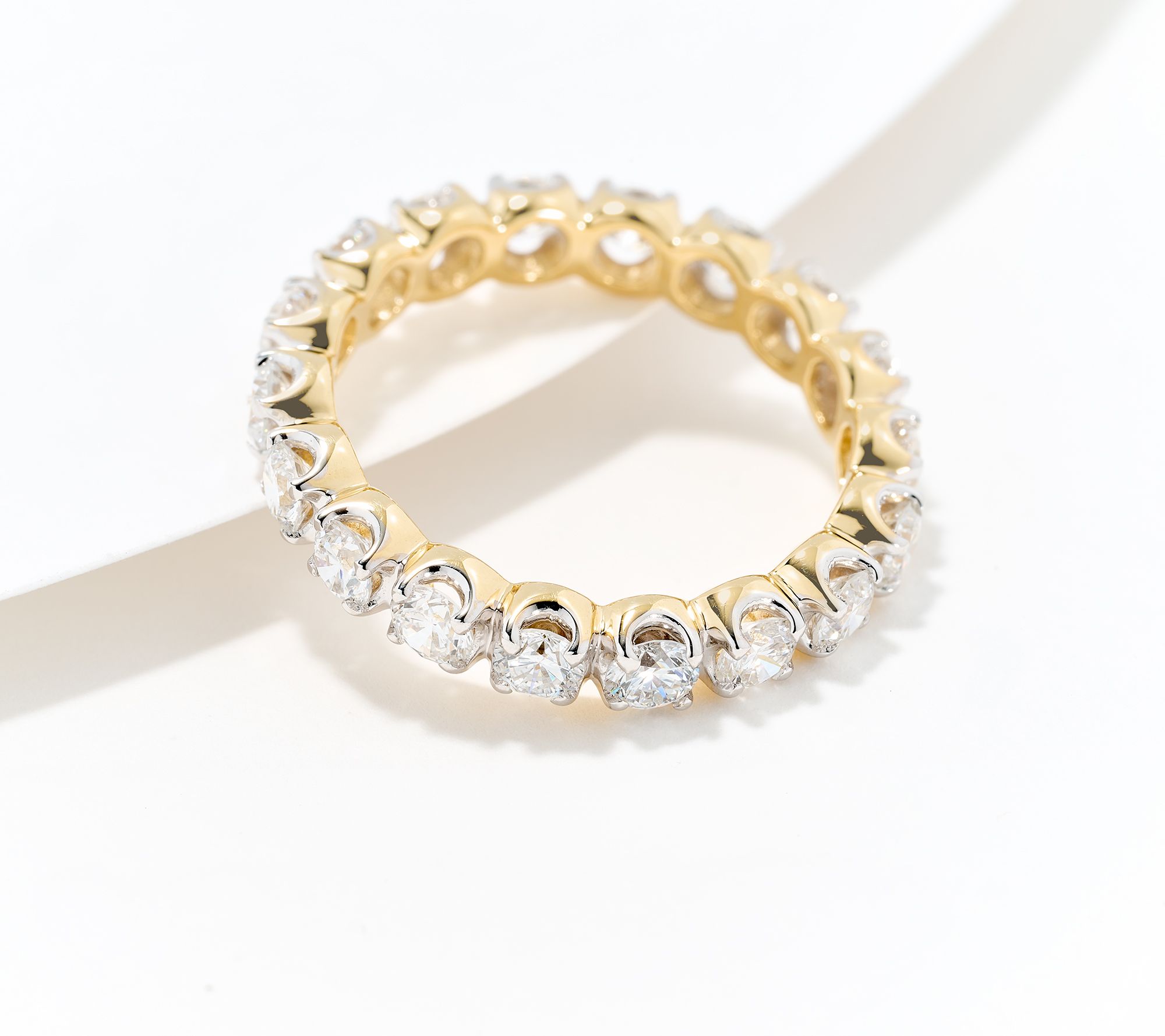 Fire Light Lab Grown Diamond 2.00 cttw Round 14K Eternity Ring - QVC.com