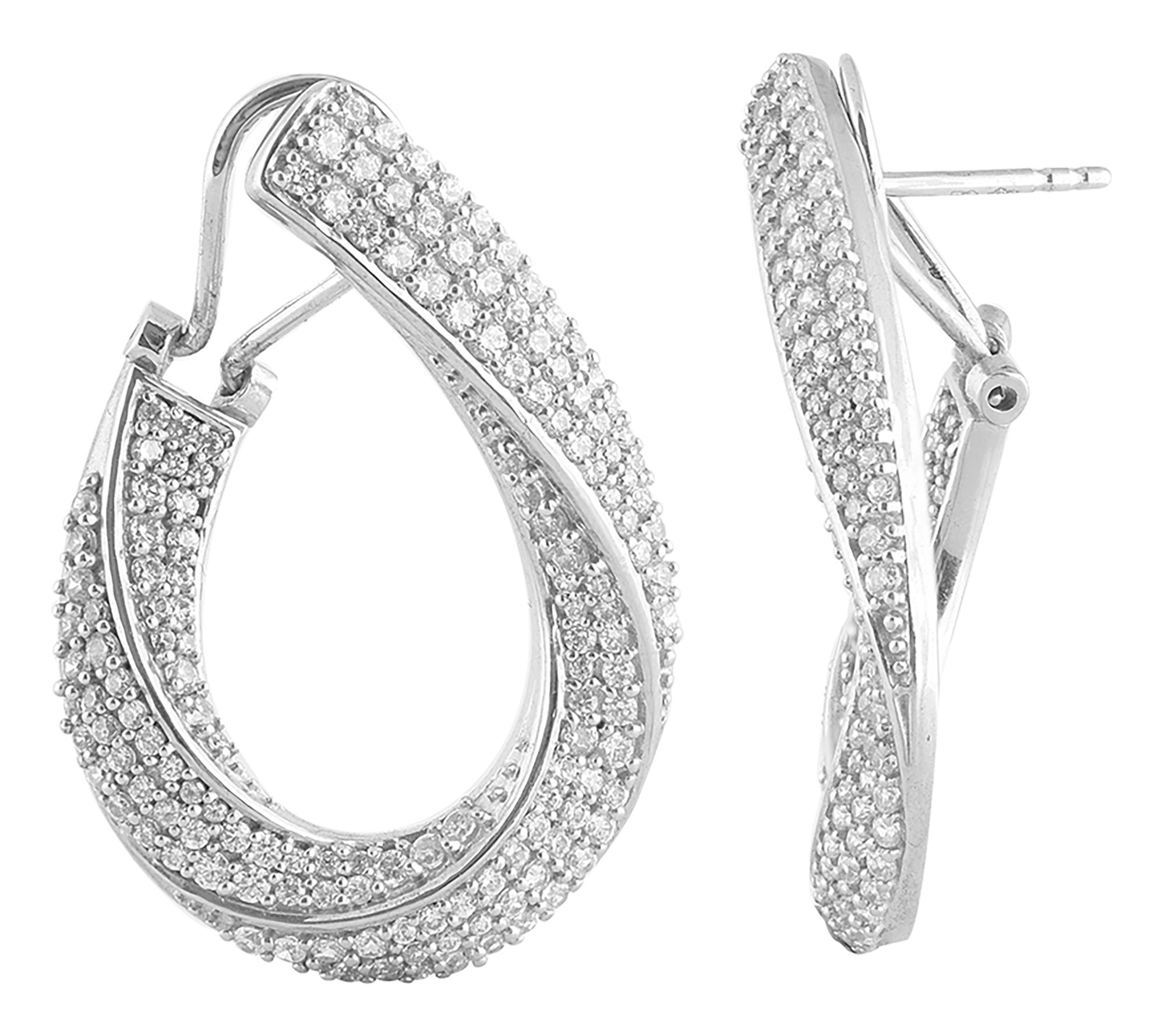 Affinity Diamonds 2.00 cttw Diamond Twist Hoop Earrings, 14K