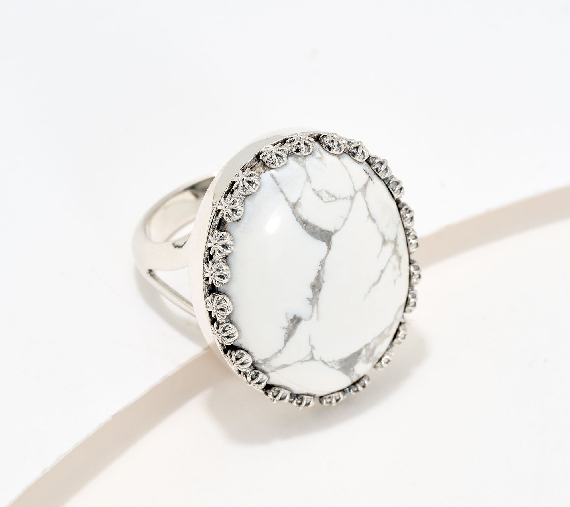 American West Sterling Silver Oval Gemstone Statement Ring