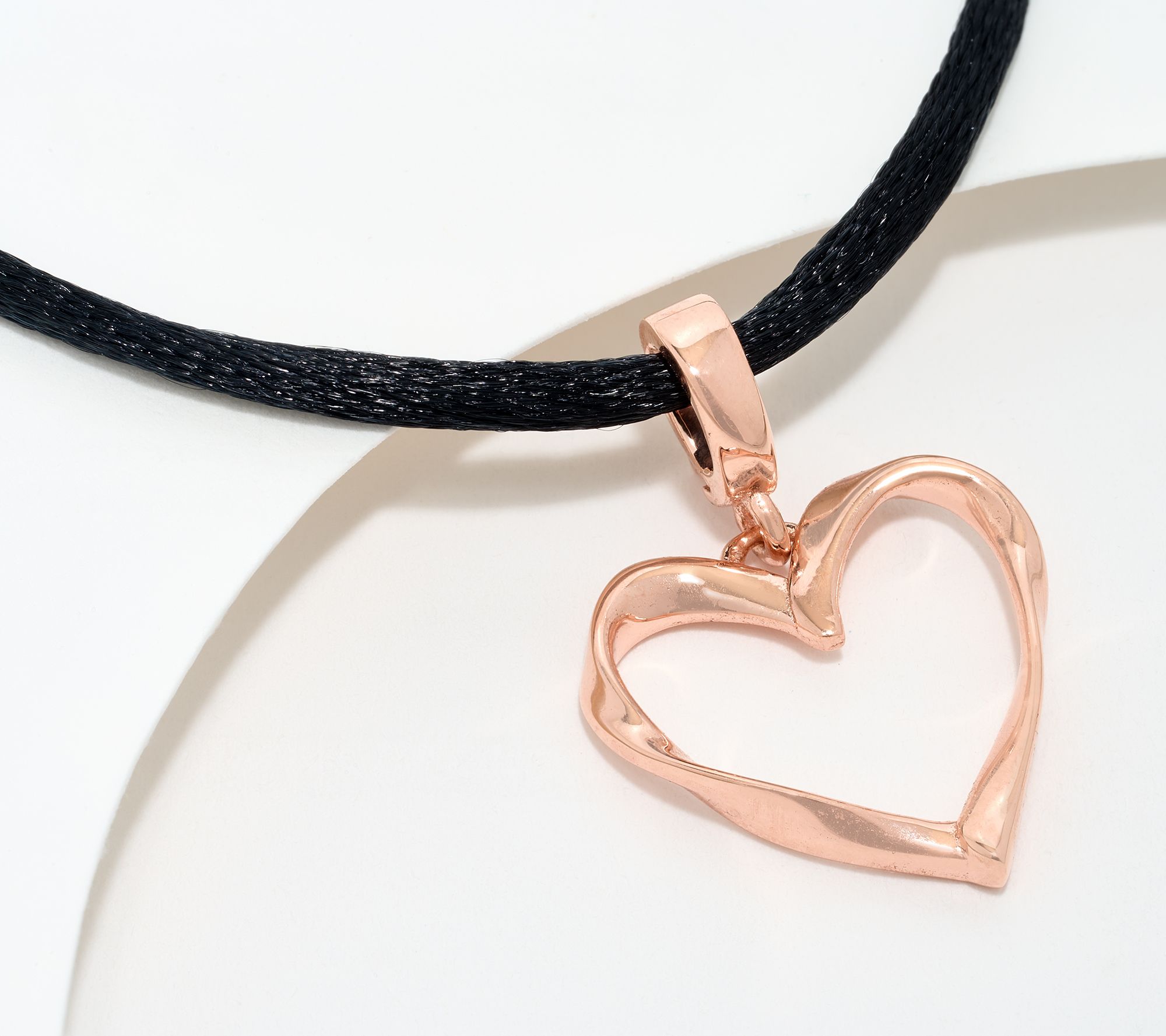 Christian James by Scott Grimes 14K Rose Clad 1" Ripple Heart Necklace