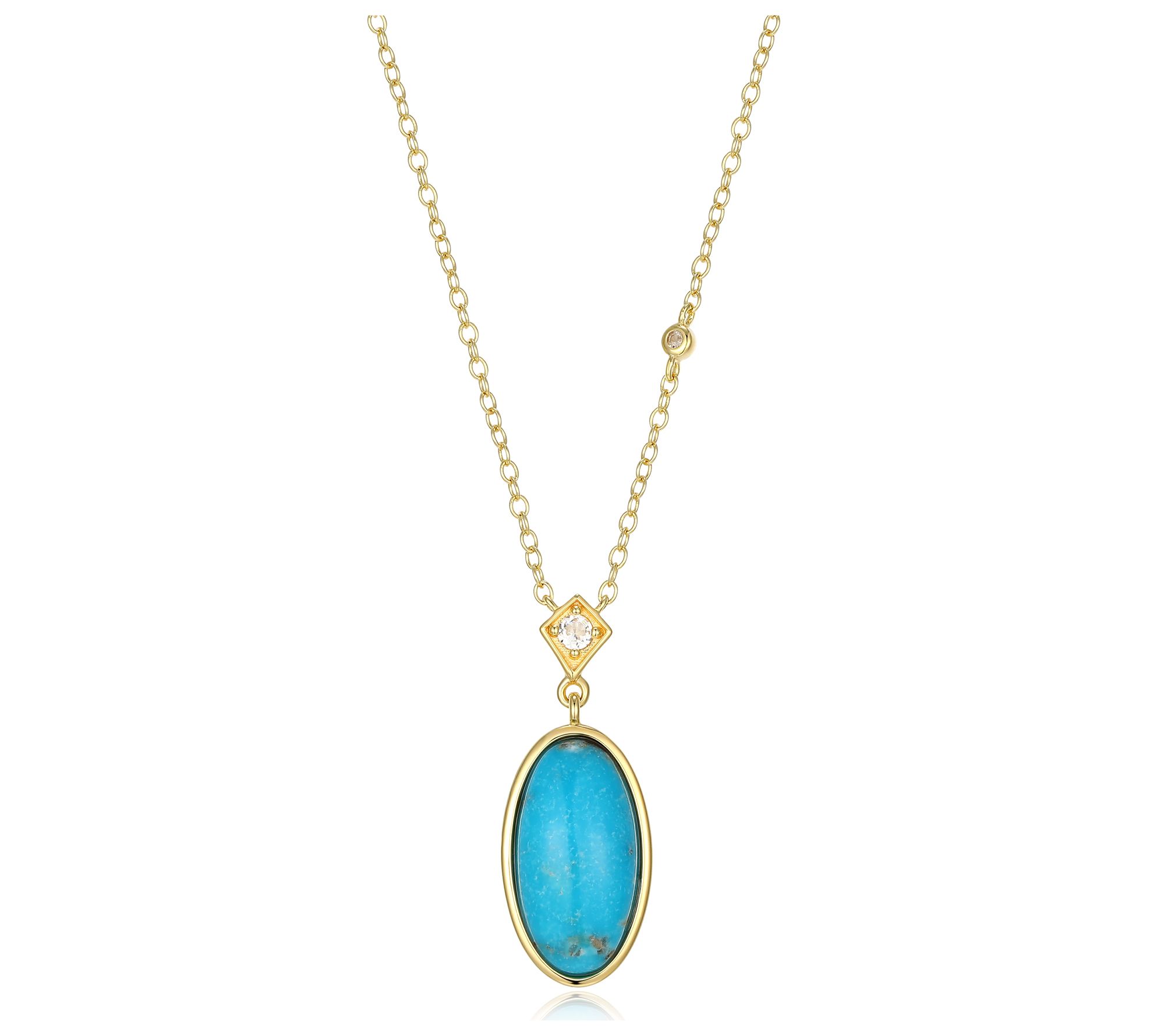 Affinity Gems Turquoise & Topaz Necklace, 18K Gold Plated