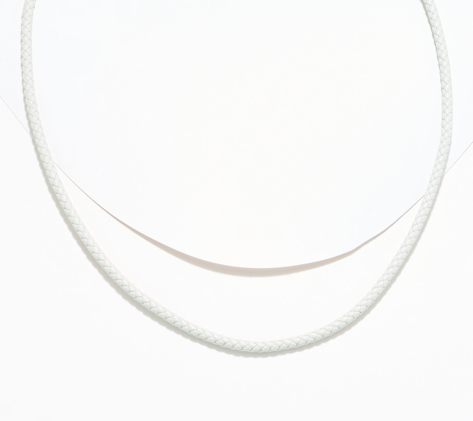 JAI Sterling Silver Braided Geniune Leather 28" Necklace