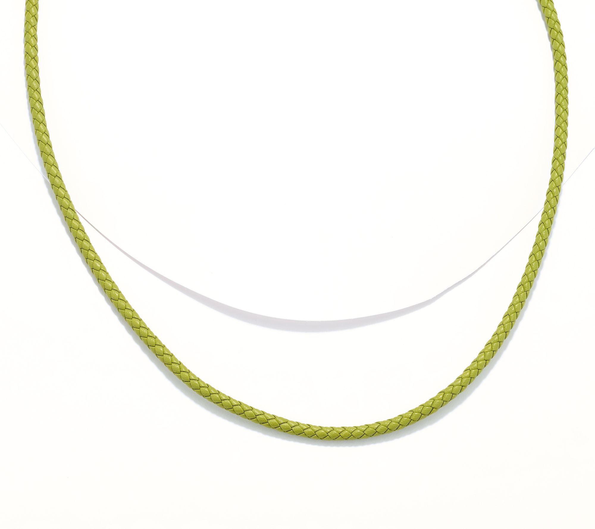 JAI Sterling Silver Braided Geniune Leather 28" Necklace