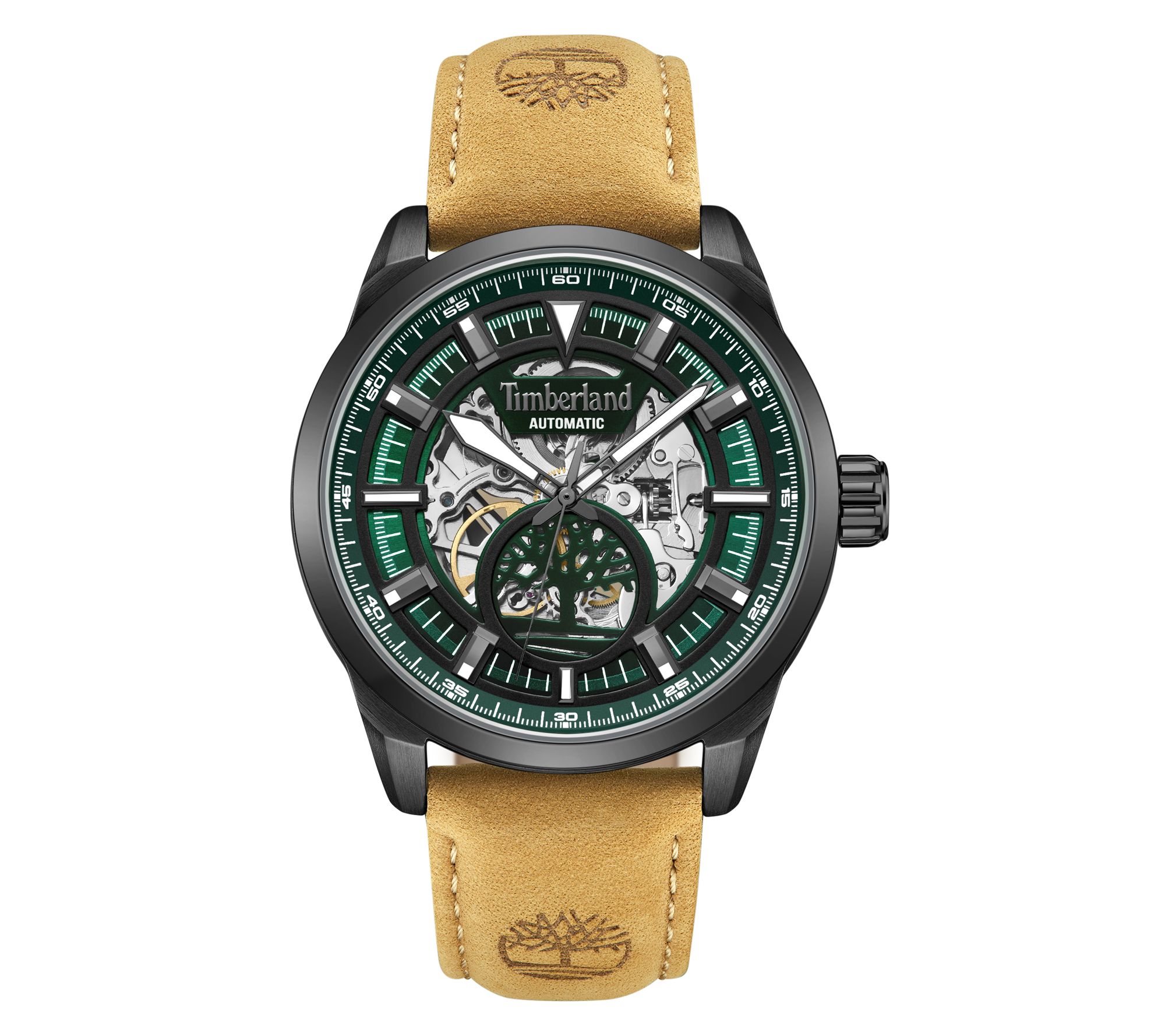 Timberland Men's Henniker Stainless Automatic Tan Strap Watch