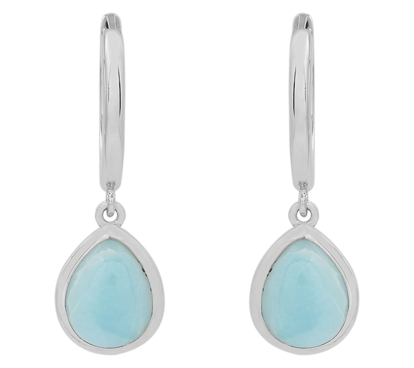 Affinity Gems Larimar Hoop Earrings, Sterling Silver