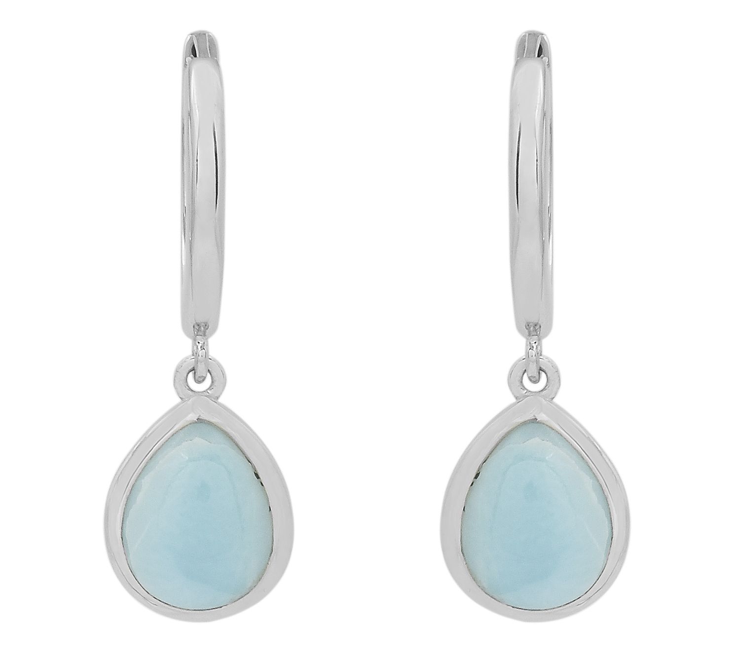 Affinity Gems Larimar Hoop Earrings, Sterling Silver