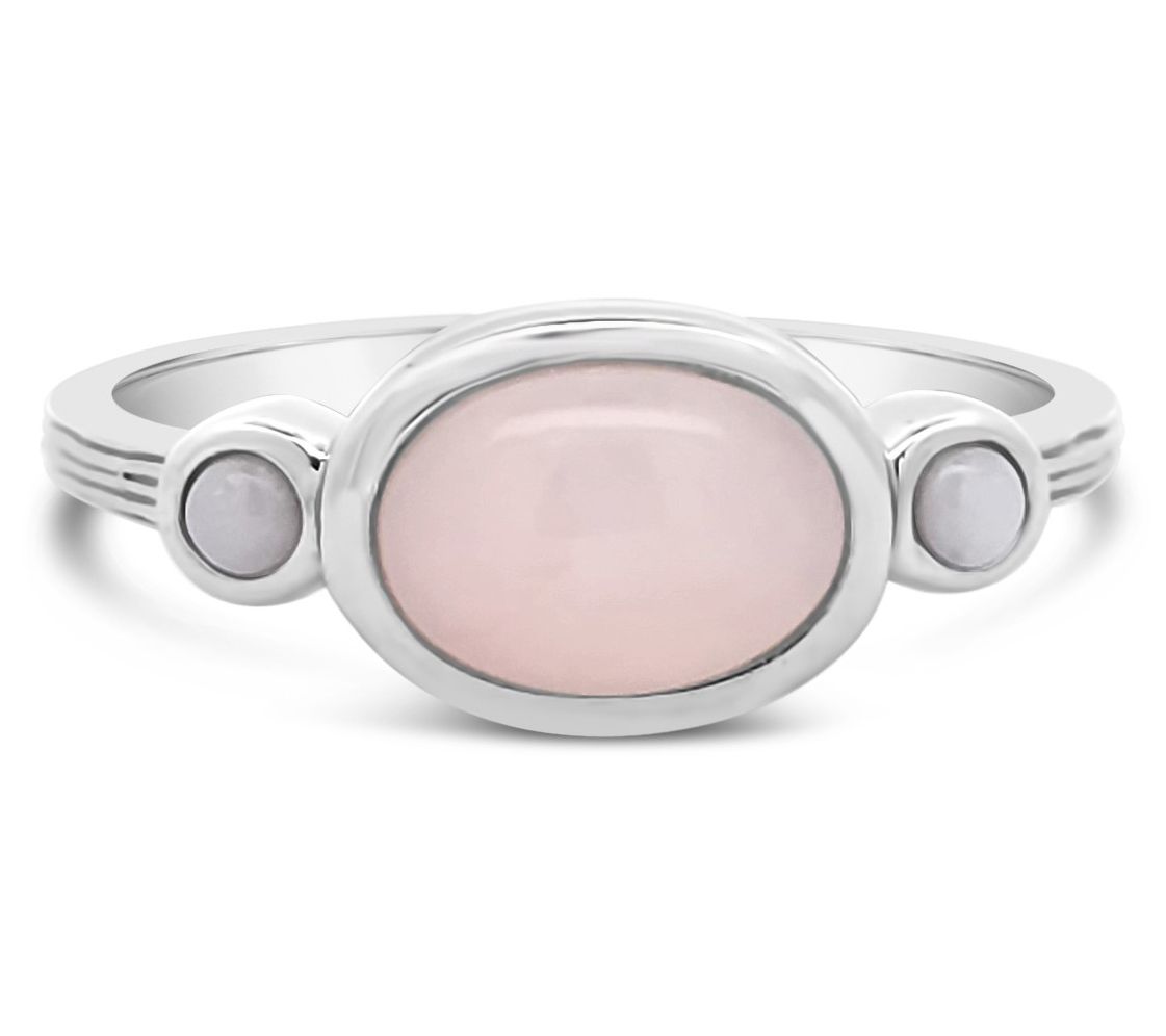 Ariva Sterling Silver Pink Opal Capri Ring