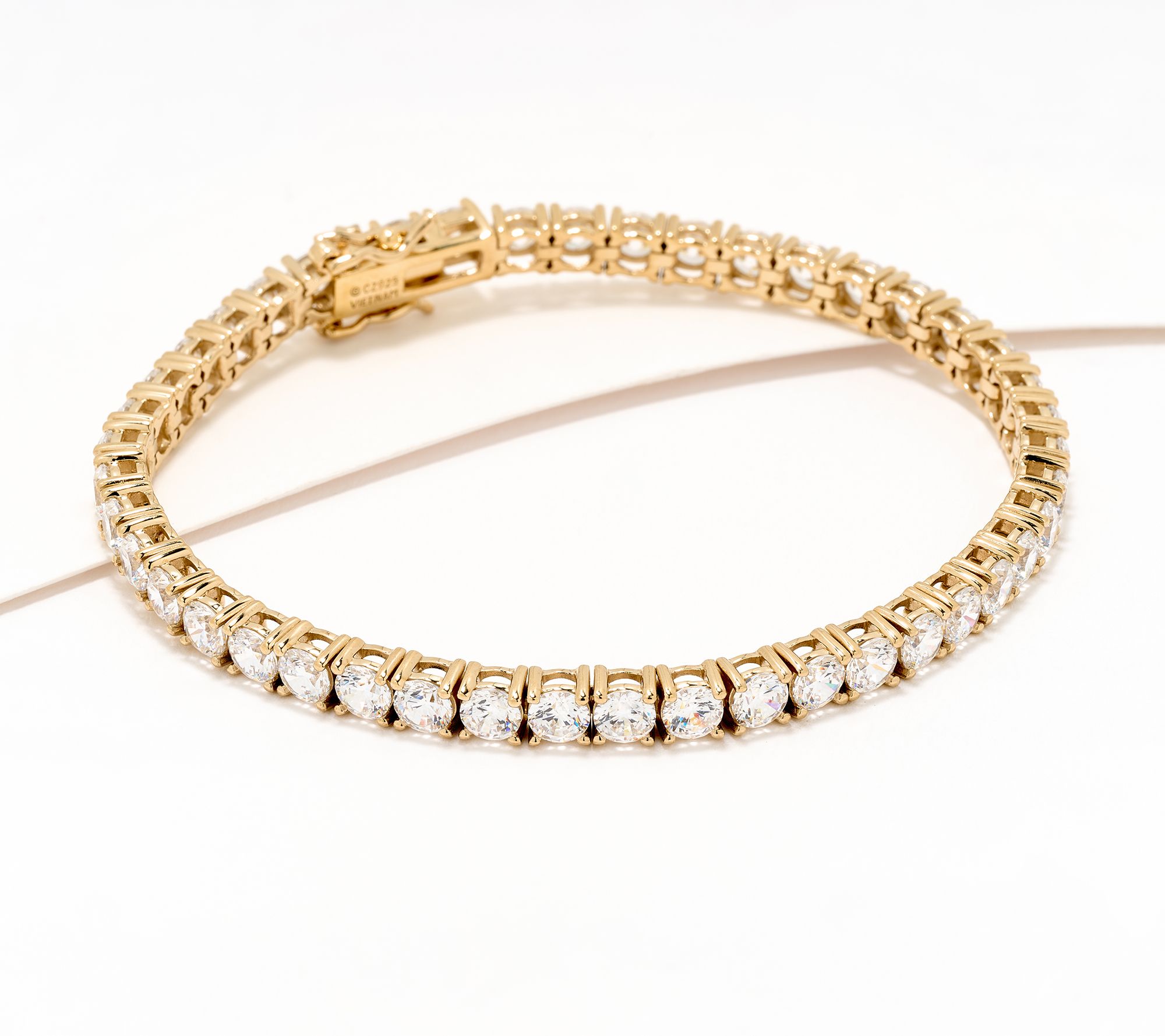 Diamonique Classics Round Cut Tennis Bracelet, Sterling Silver