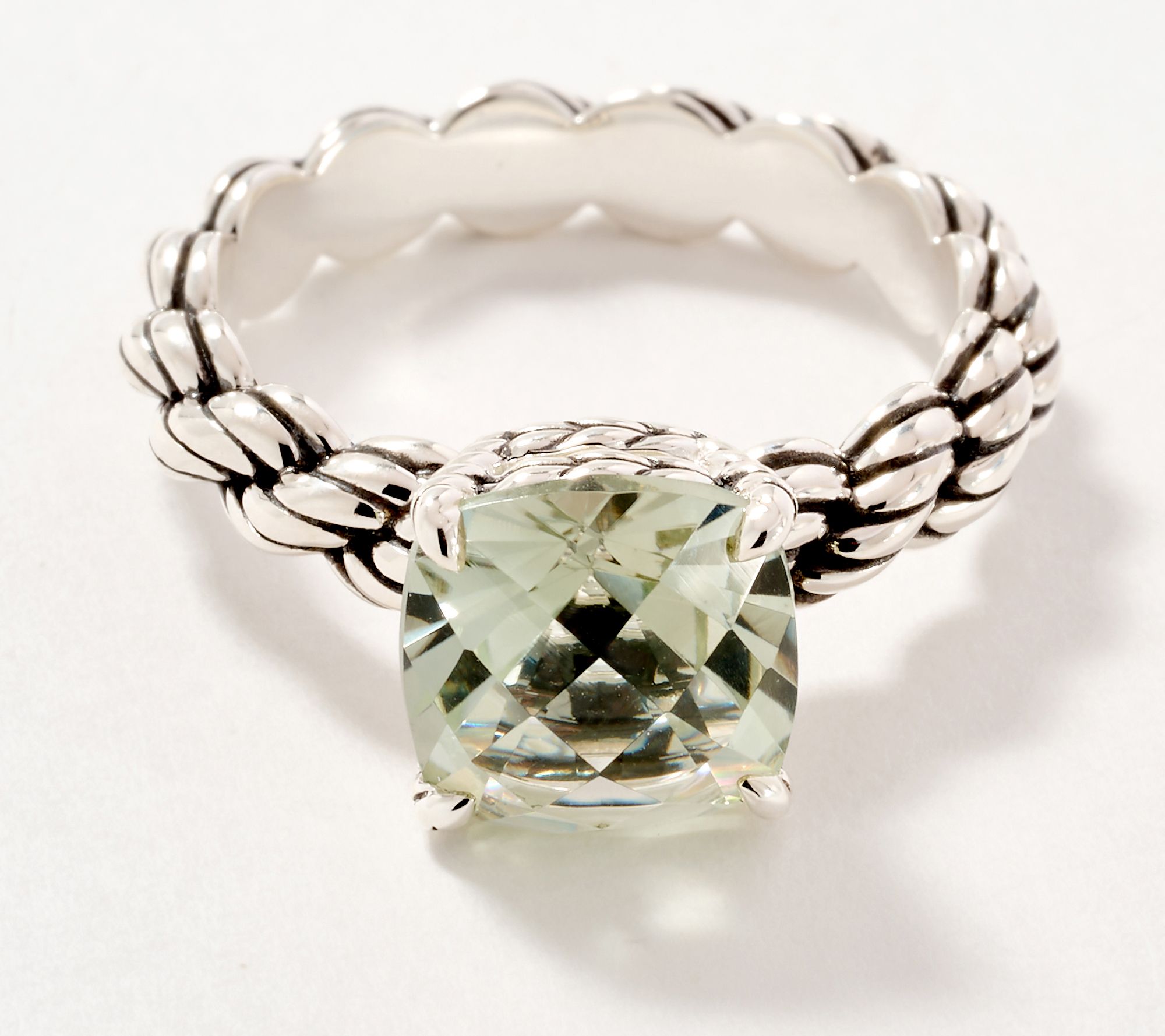 JAI Ireland Sterling Silver Cara Rope Gemstone Ring