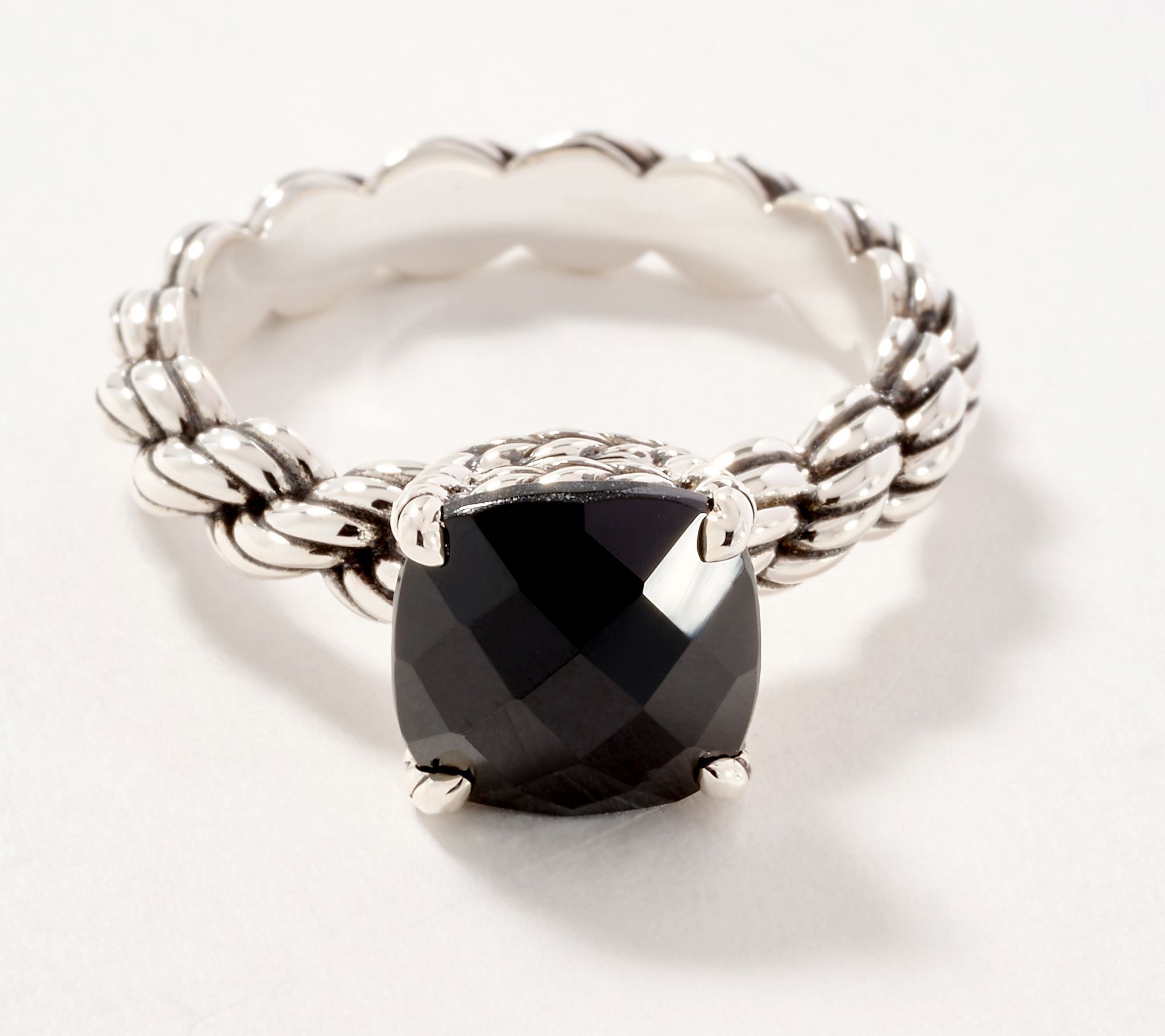 JAI Ireland Sterling Silver Cara Rope Gemstone Ring