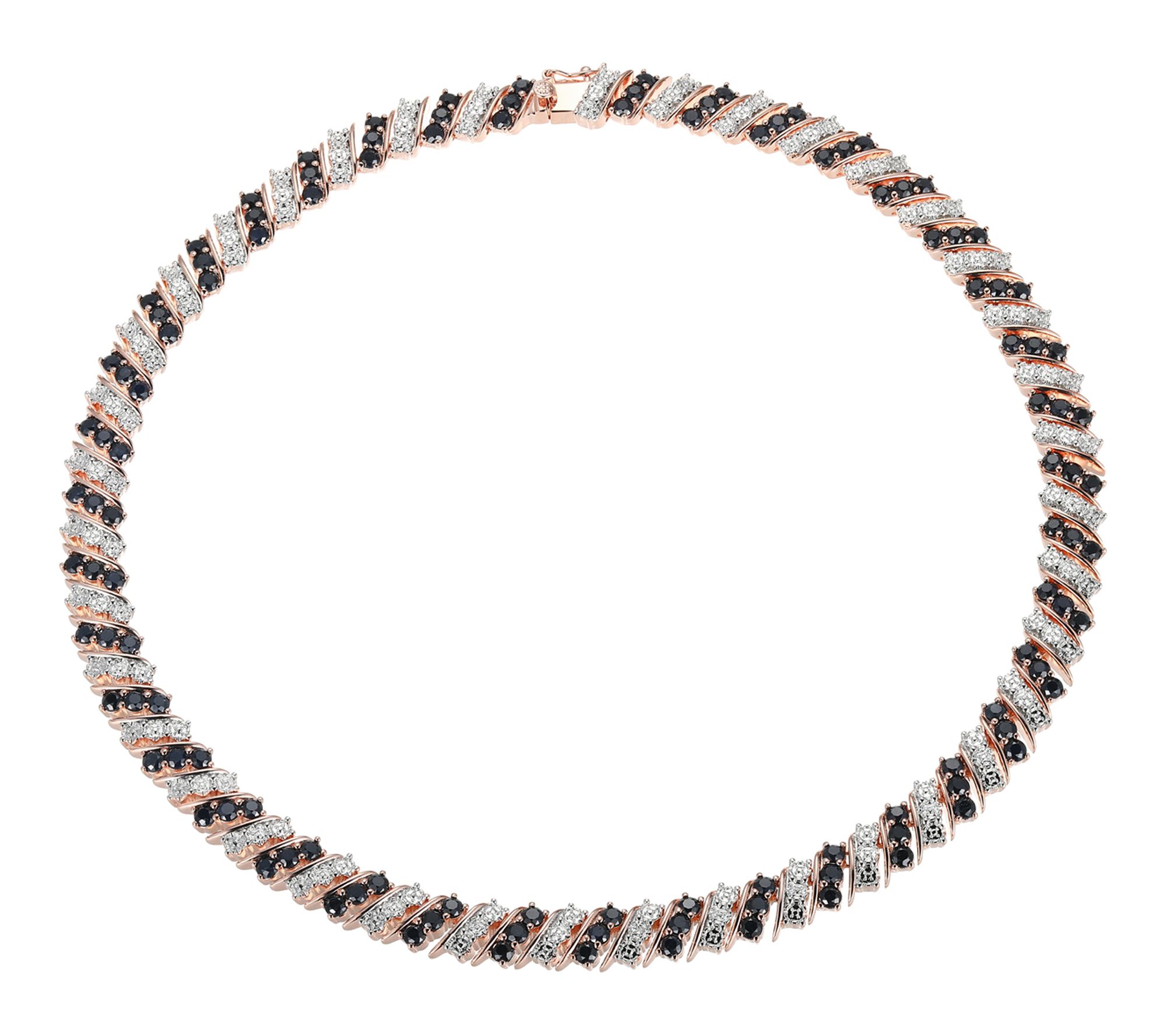 Affinity Gems Sapphire & Diamond Necklace, 18KRose Plated