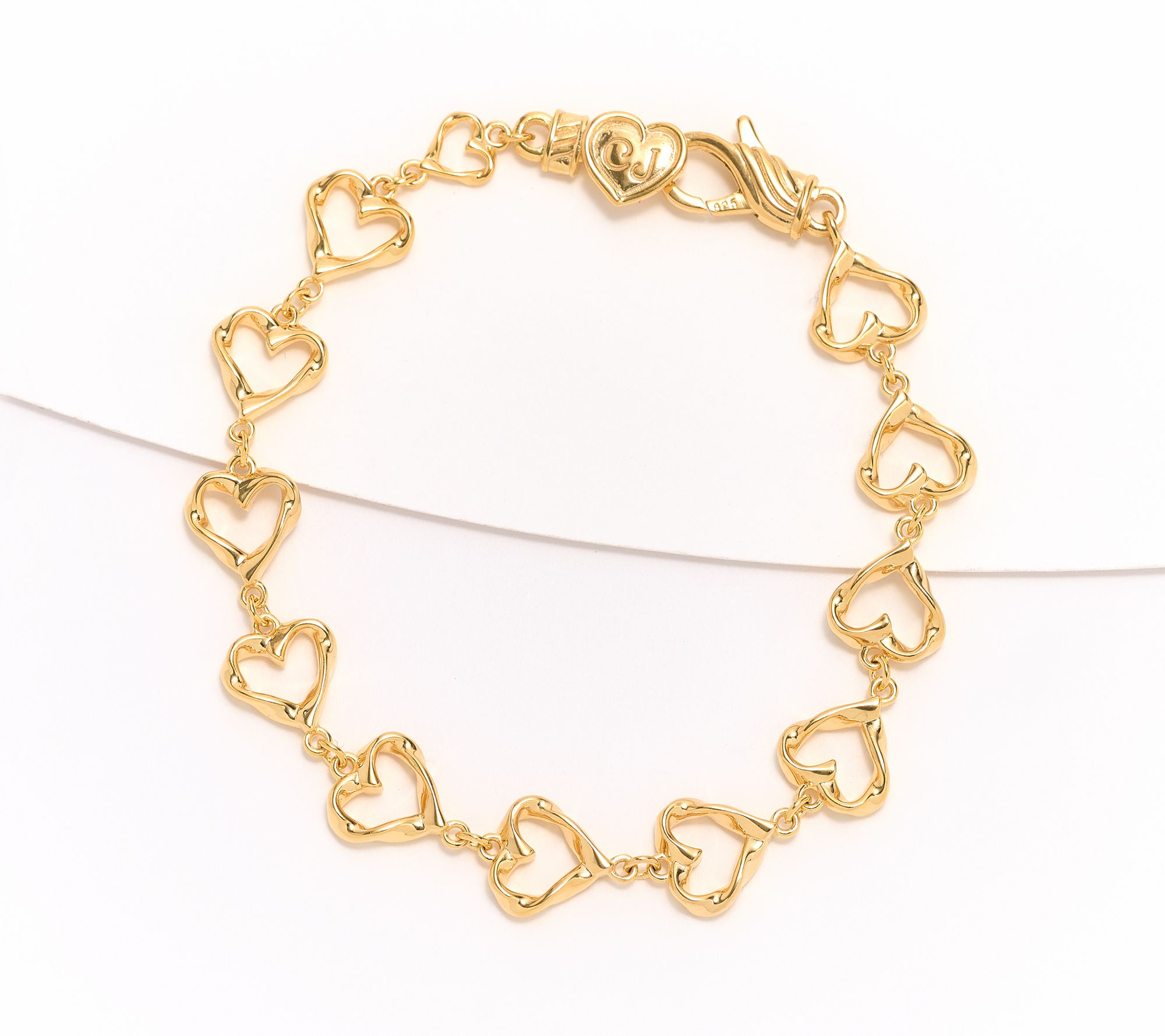 Christian James by Scott Grimes 14K Gold Clad Heart Link Bracelet 11.0g