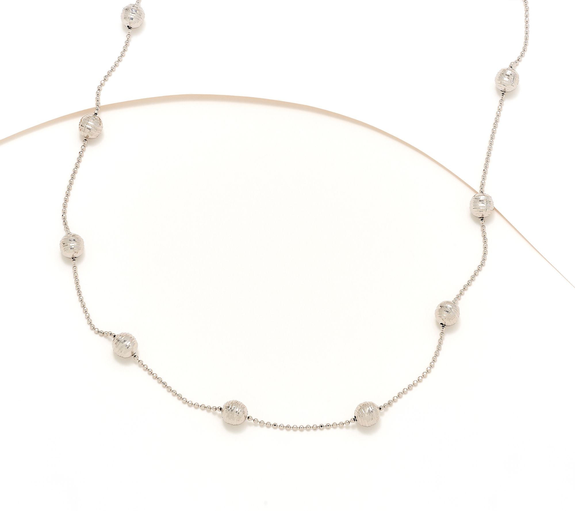 David Markstein 18" Sterling D/C Bead Stations w/ D/C Chain Necklace