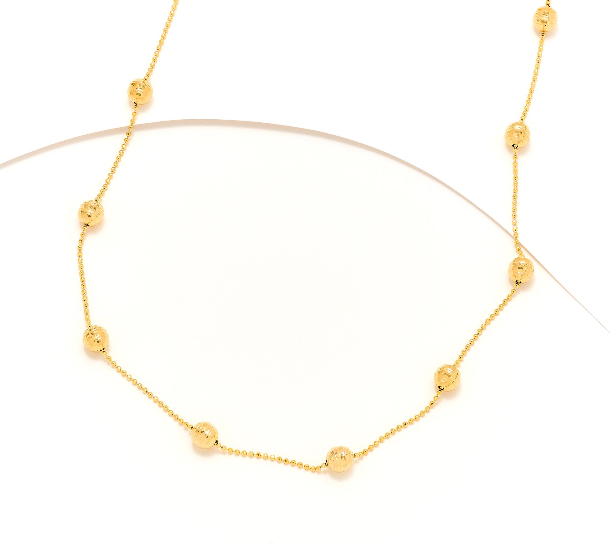 David Markstein 18" Sterling D/C Bead Stations w/ D/C Chain Necklace