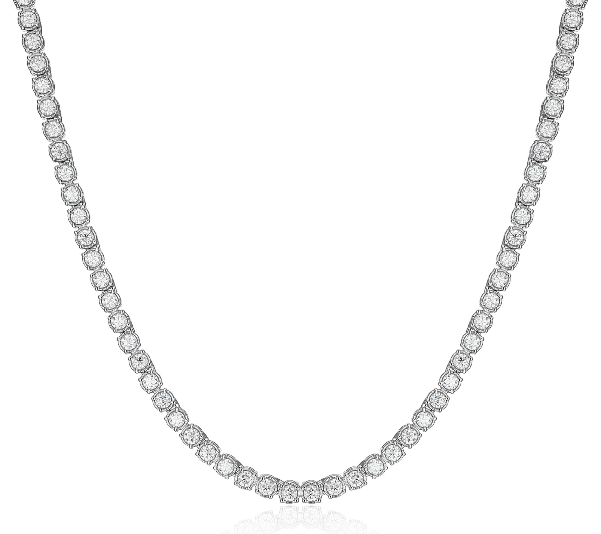 Moissanite 6.10 cttw Tennis Necklace, SterlingSilver