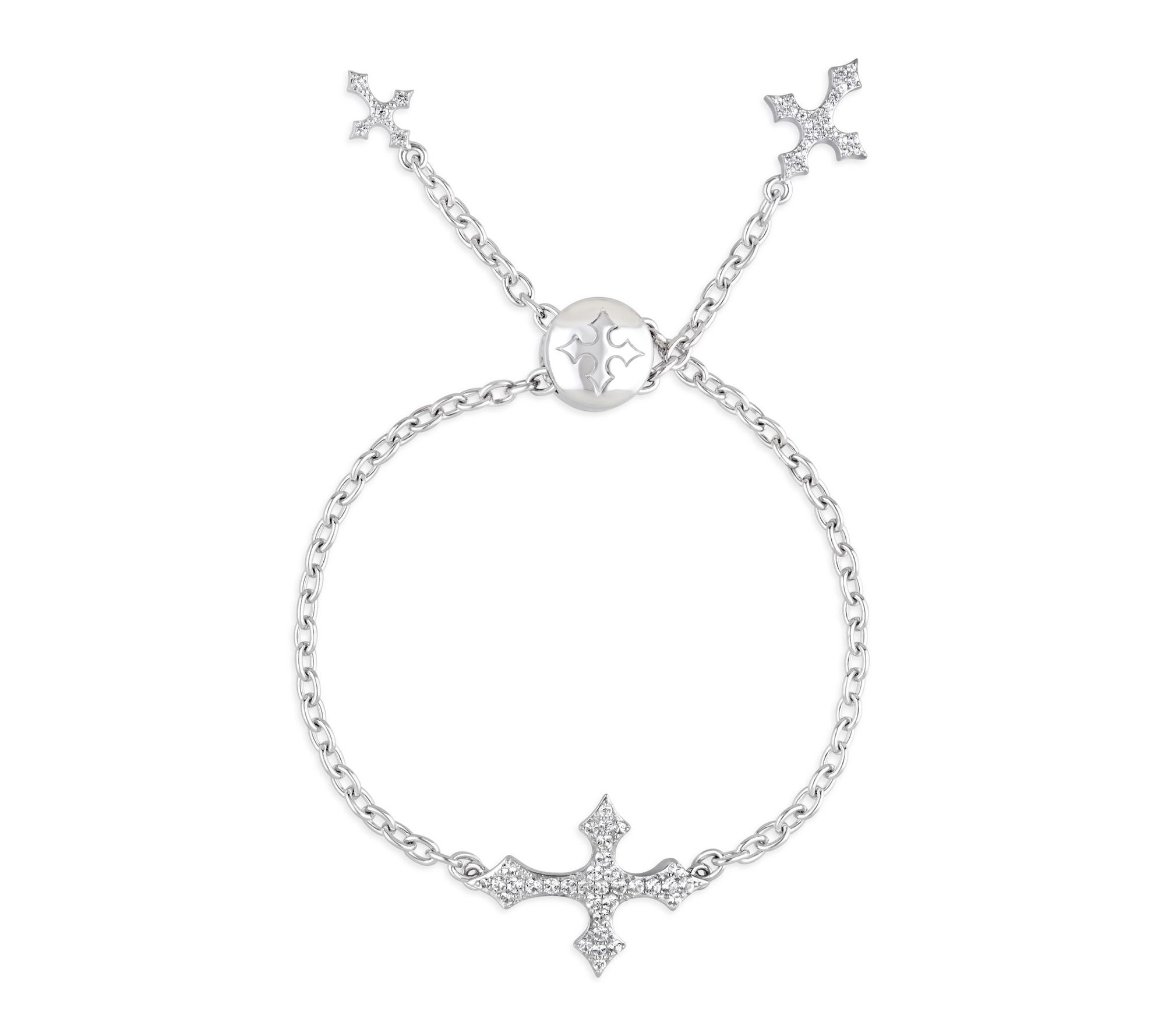 Margo Manhattan Sterling Silver Topaz FAITH Cross Bracelet