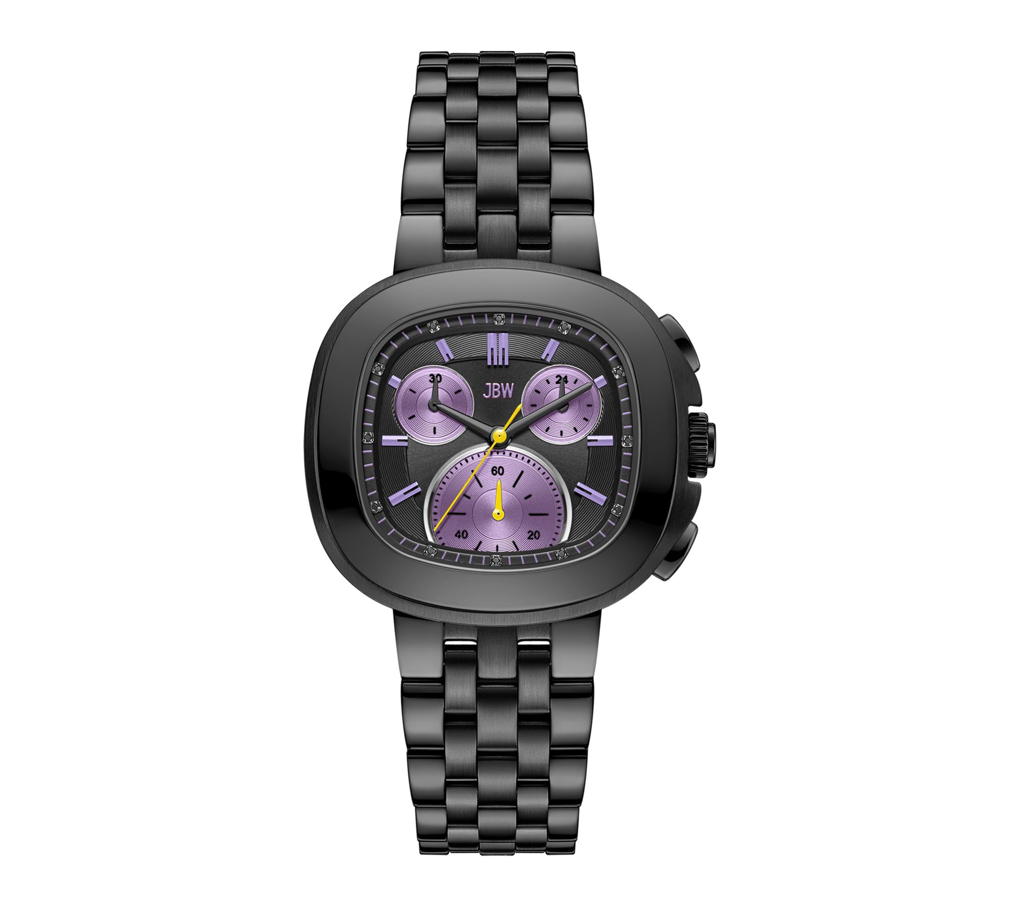  JBW Men's Coast Black IP Lab Grown Diamond Purple Dial Watch