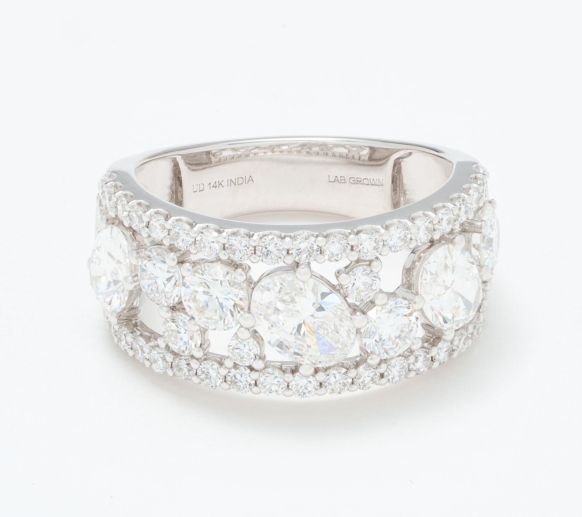 Fire Light Lab Grown Diamond 3 cttw Mixed Shape Band Ring, 14K