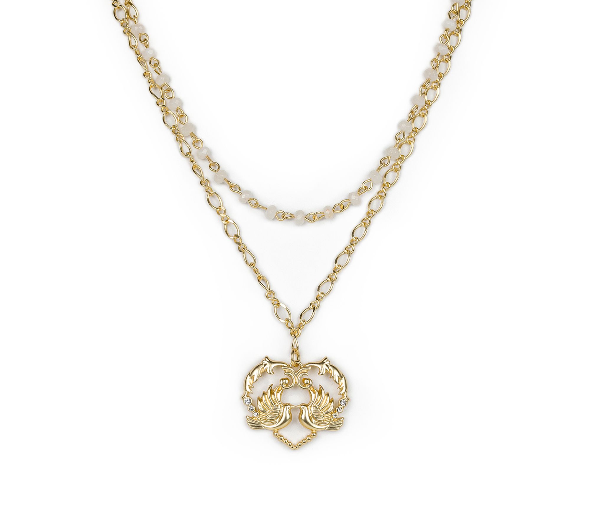 Patricia Nash Love Birds Collection Bird & Heart Necklace