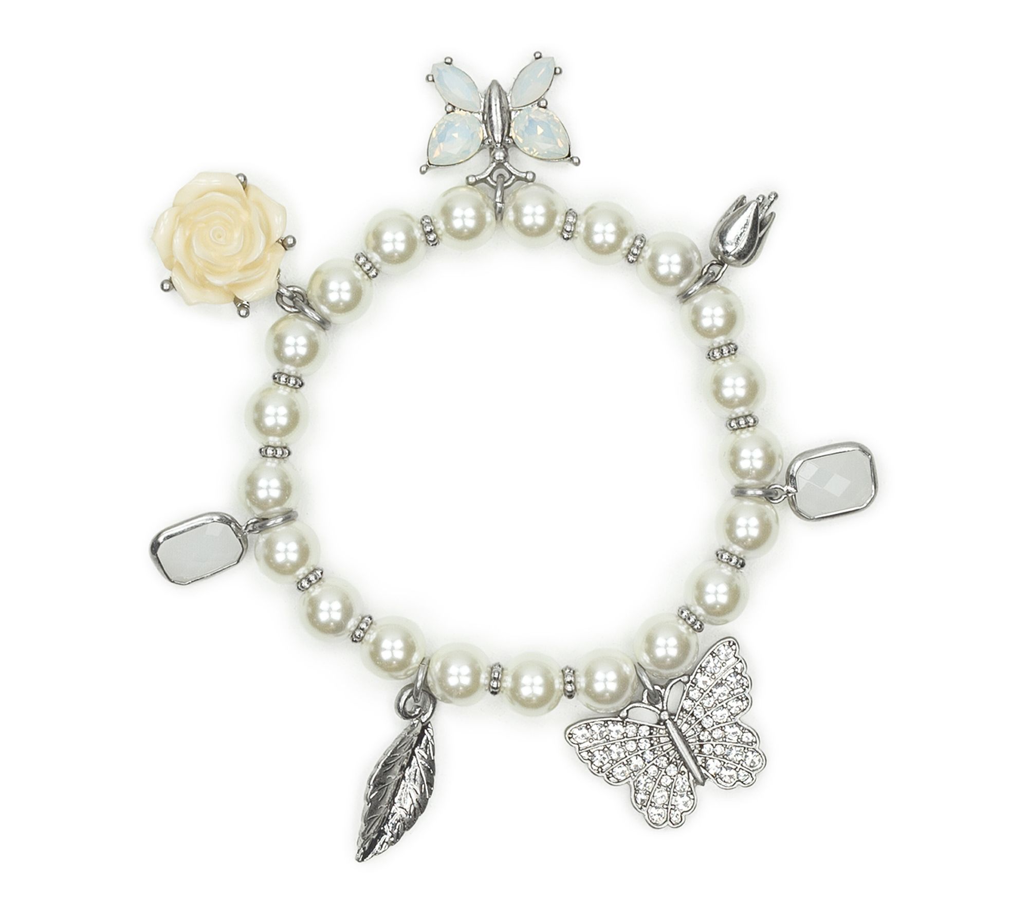 Patricia Nash Charm Blue Butterfly Stretch Bracelet