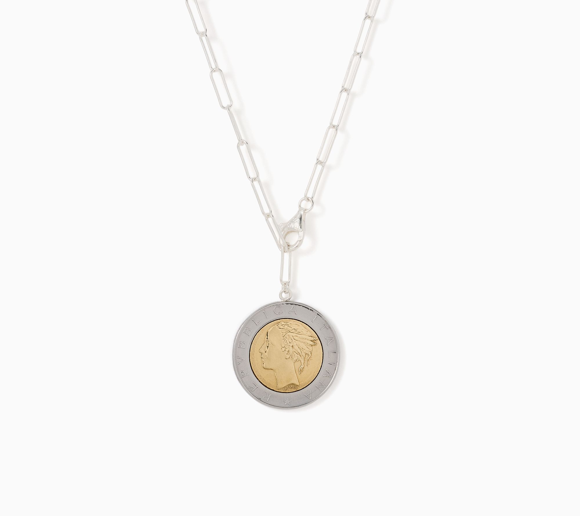 Ultrafine 950 Silver Lira Coin Adjustable Necklace
