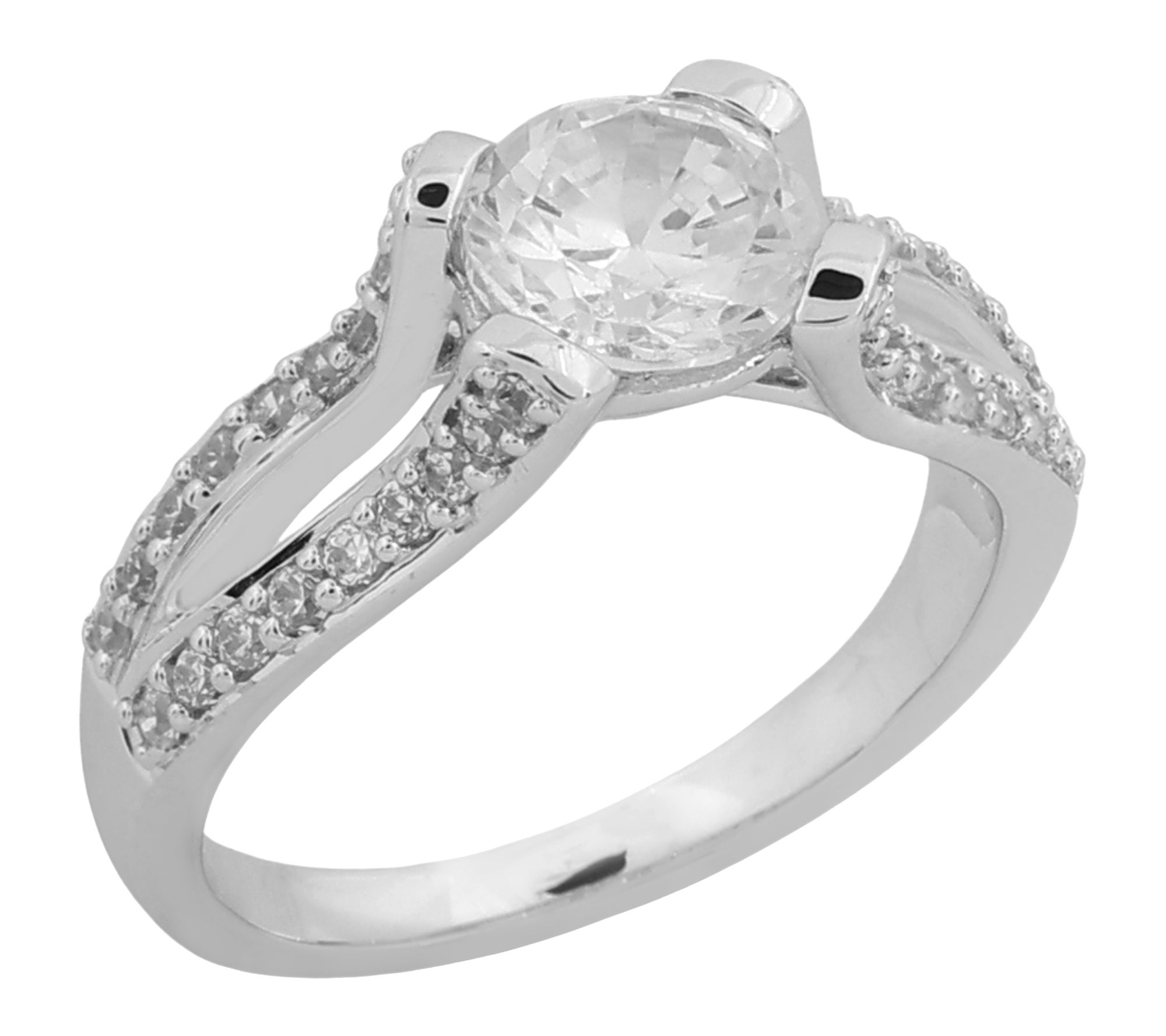 Diamonique 0.65 cttw Split Band Ring, SterlingSilver