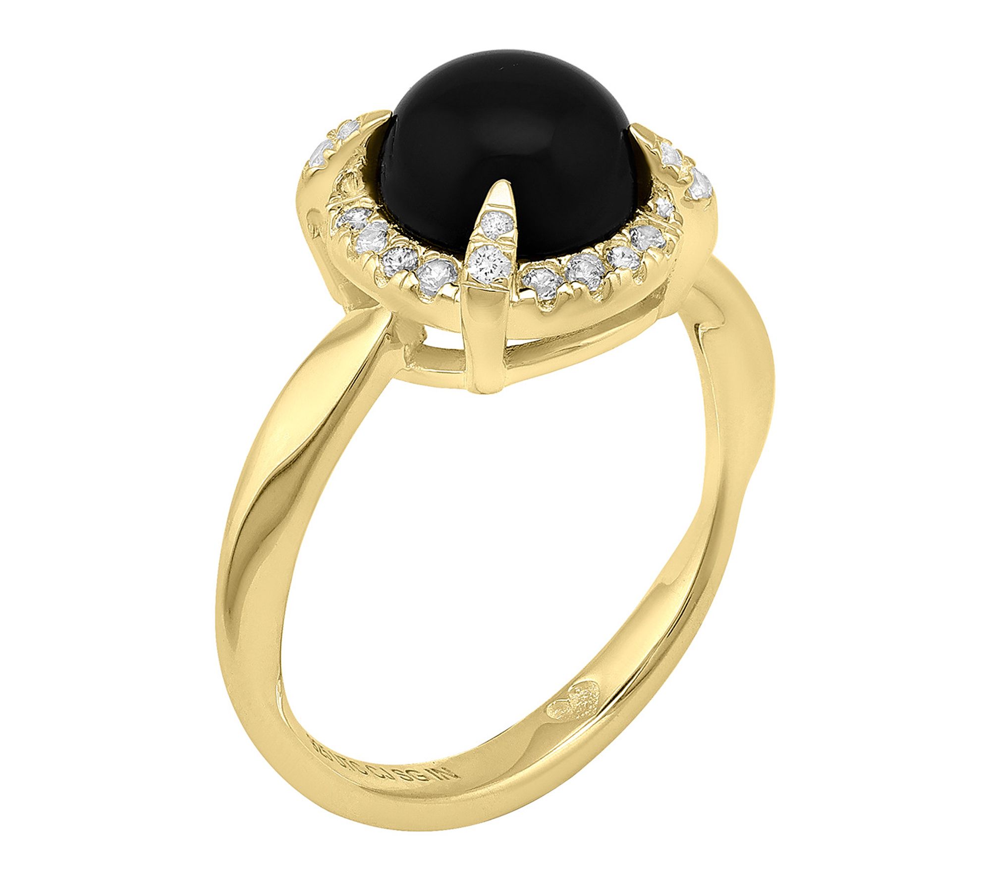 Christian James by Scott Grimes Onyx Halo Ring,14K Plated