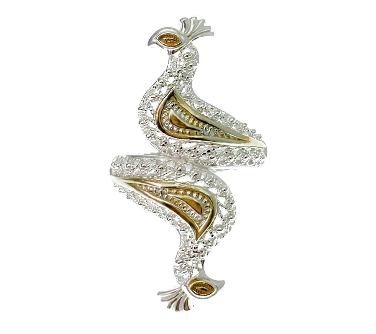 Artisan Crafted Two-Tone Peacock Filigree Ring - QVC.com
