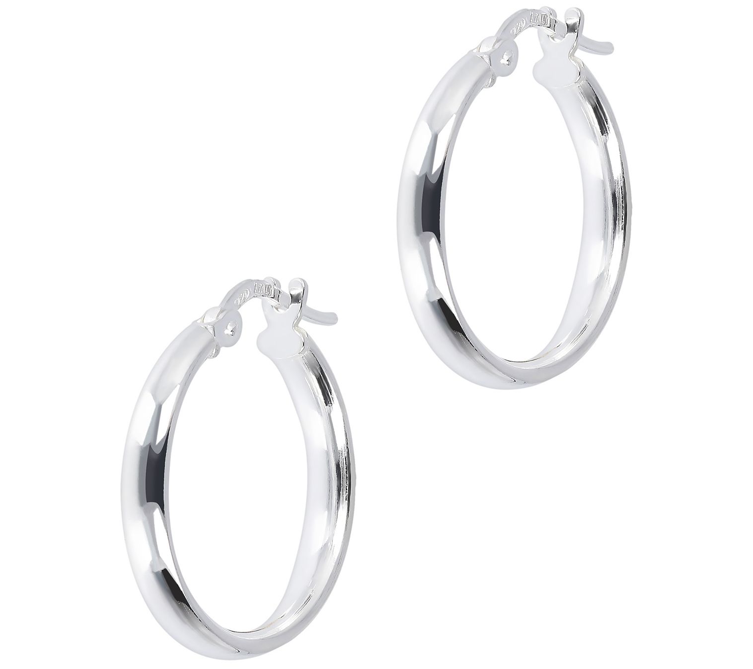 UltraFine Silver 3/4" Round Polished HoopEarrings
