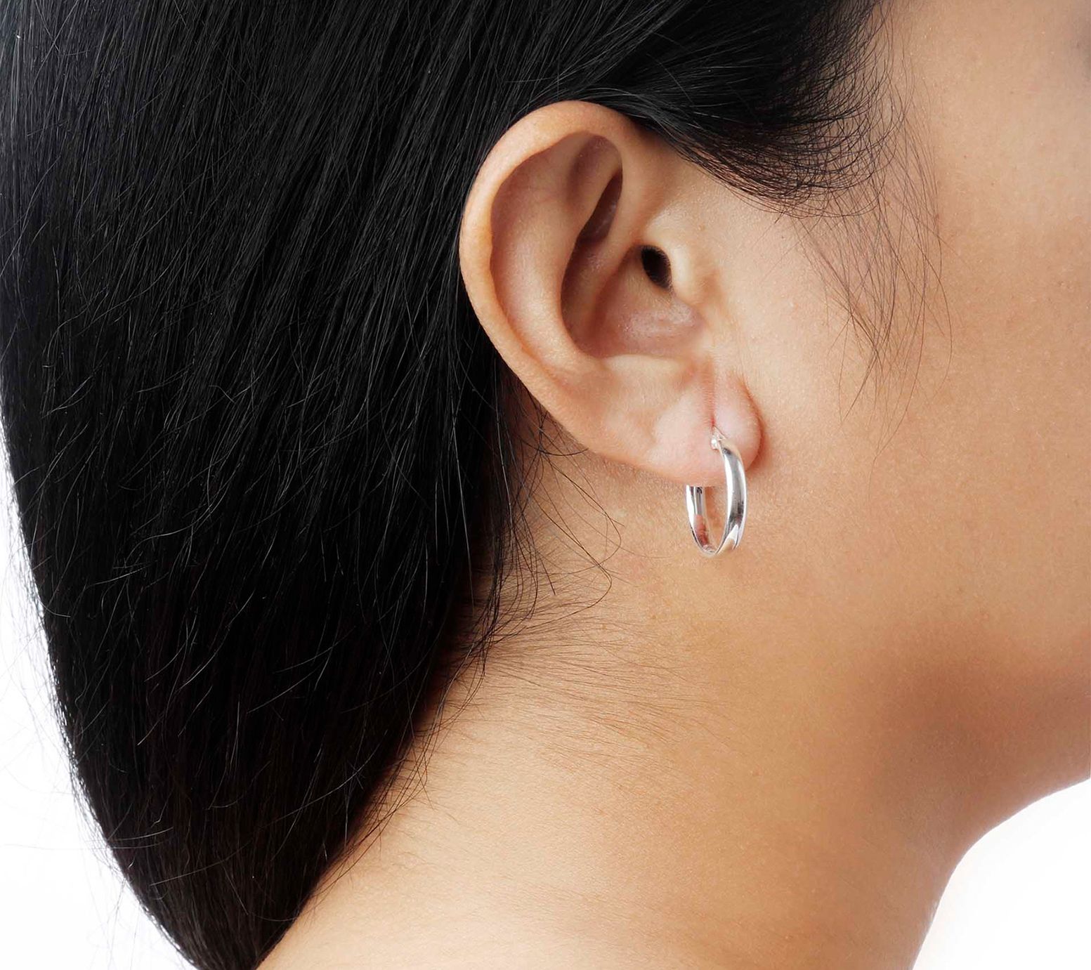 UltraFine Silver 3/4" Round Polished HoopEarrings