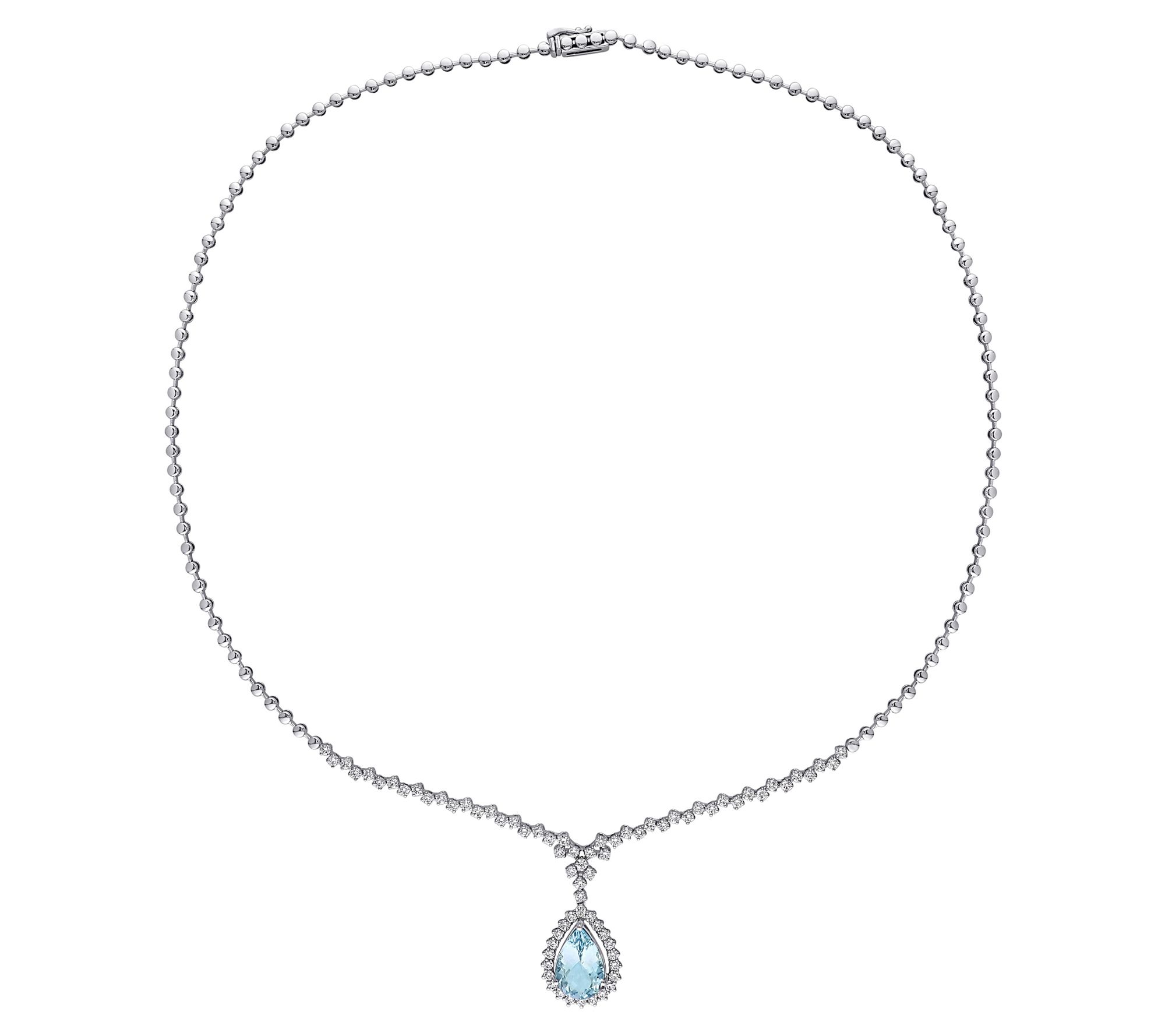 Bellini 14K 2.65 cttw Aquamarine & 1.45 cttw Diamond Necklace - QVC.com