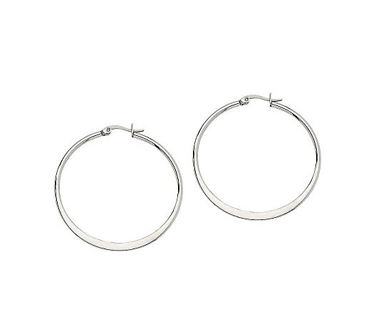 Steel By Design 1-3/4" Tapered Hoop Earrings