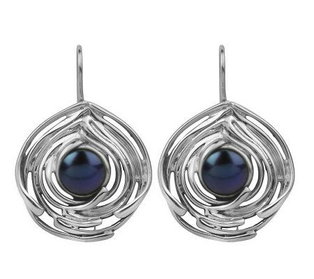 Hagit Cultured Pearl Sculpted Earrings, Sterling