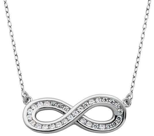 Diamonique 4/10 cttw Infinity 18" Necklace, Sterling