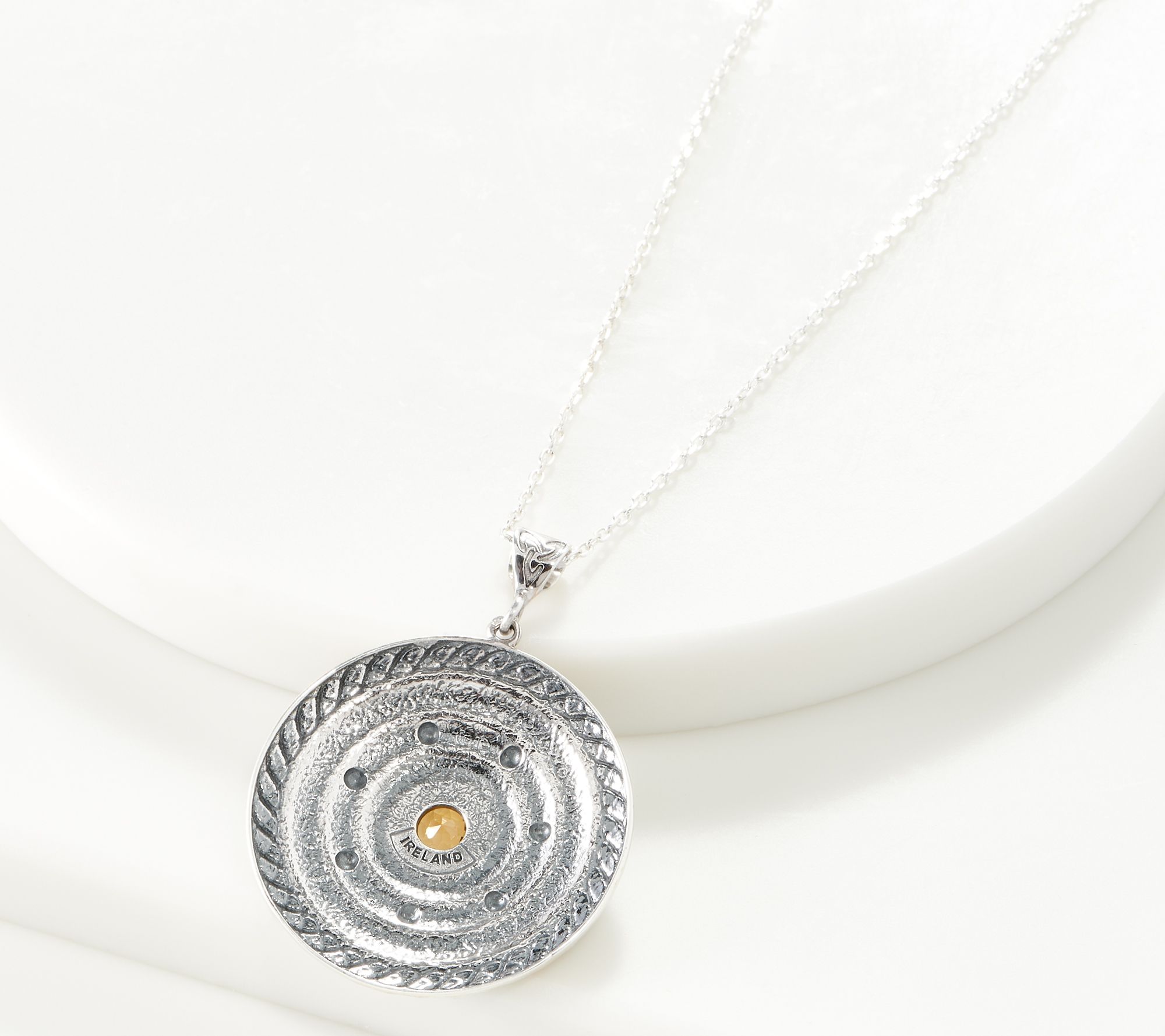 JMH Jewellery Sterling Silver and Citrine Celtic Seasons 28" Necklace