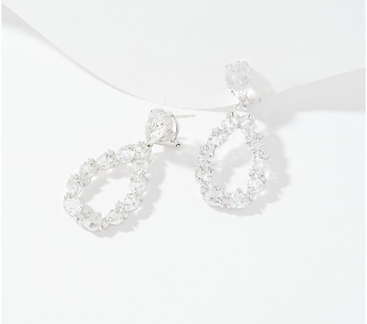 Affinity Gems Heart Cut Gemstone Pear Drop Earrings, Sterl