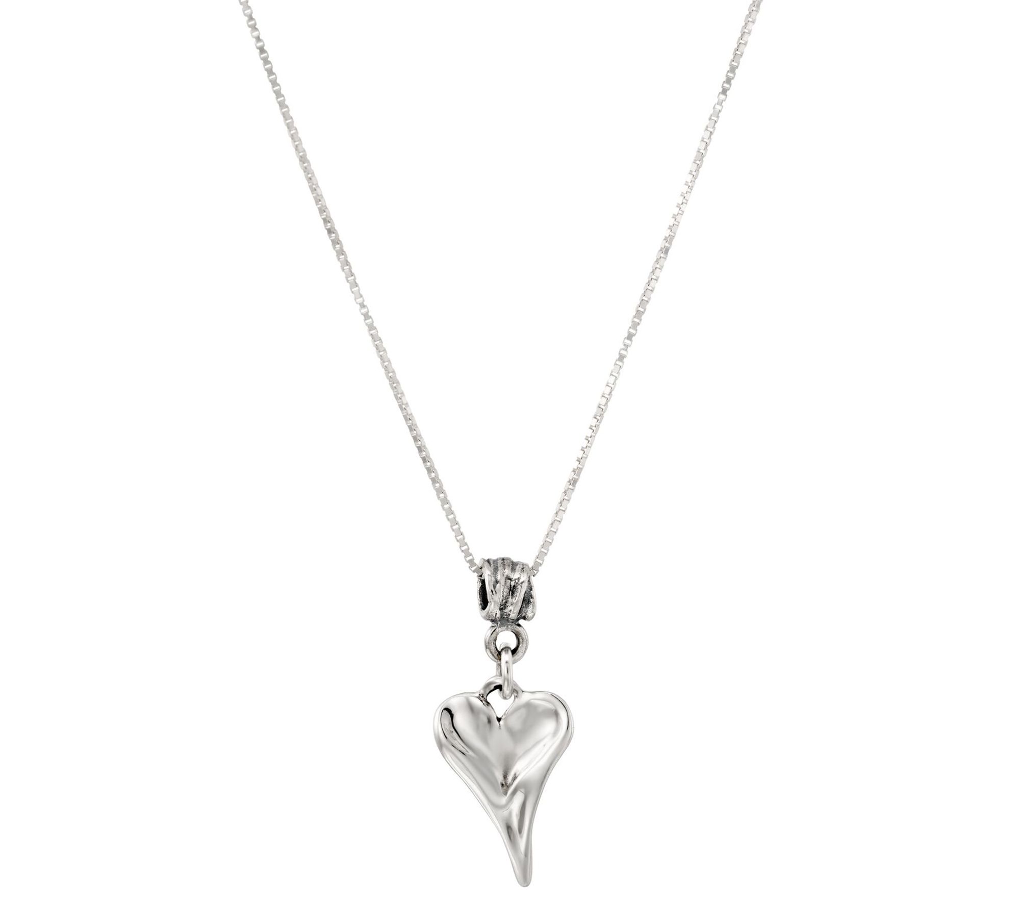 Hagit Sterling Silver Heart Pendant with Chain - QVC.com