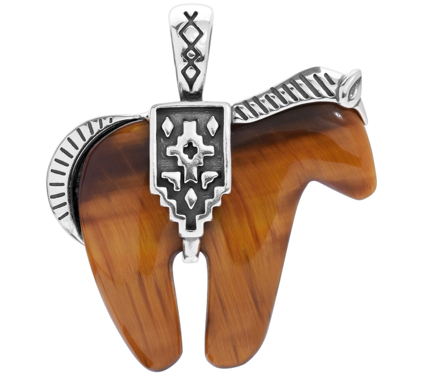 American West Sterling Silver Gemstone Horse En hancer