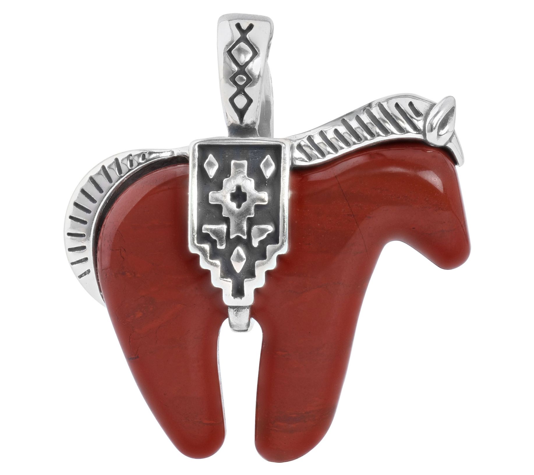 American West Sterling Silver Gemstone Horse En hancer